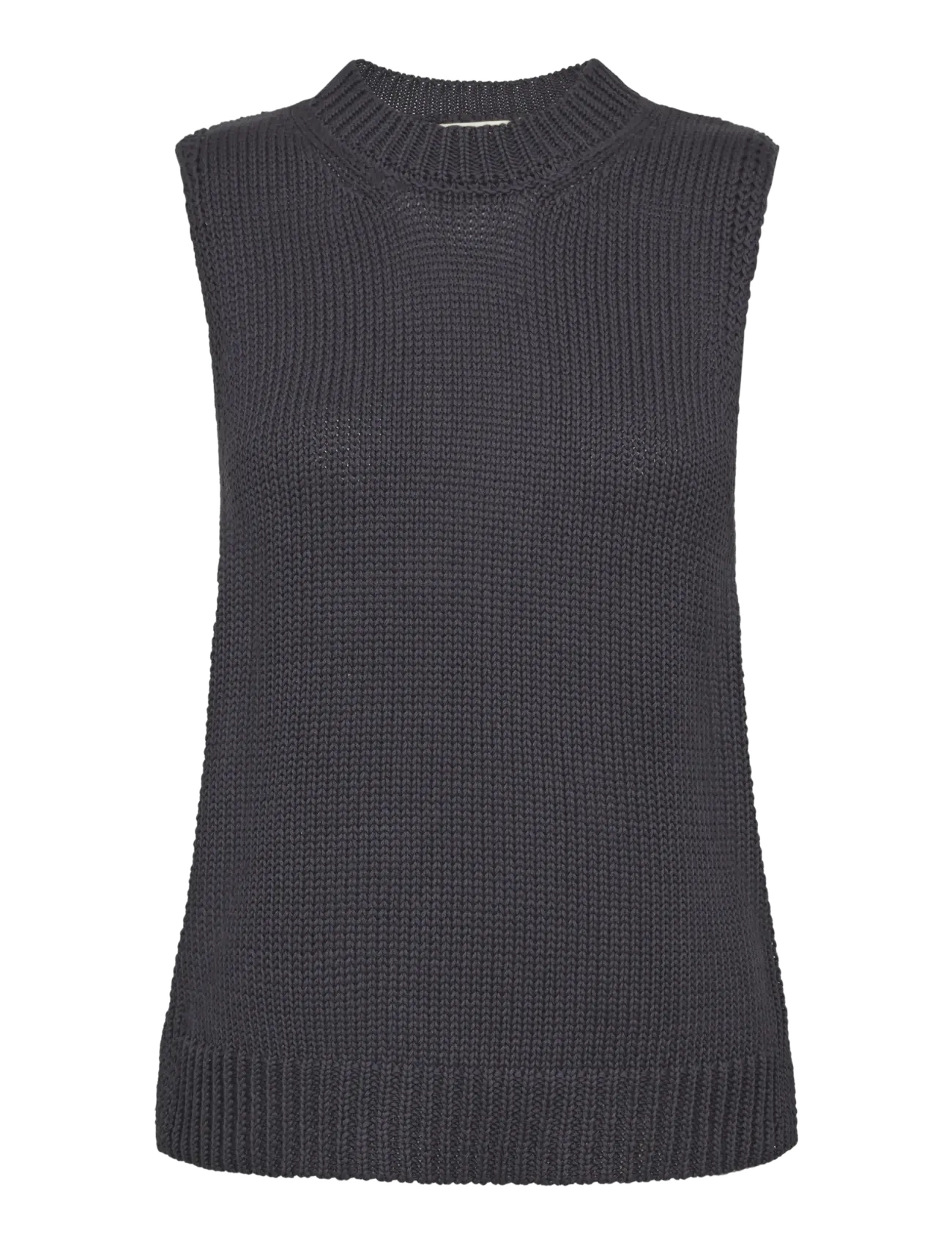 MOS MOSH MMBine Cotton SL Knit Top - Vests - INDIA INK / grey