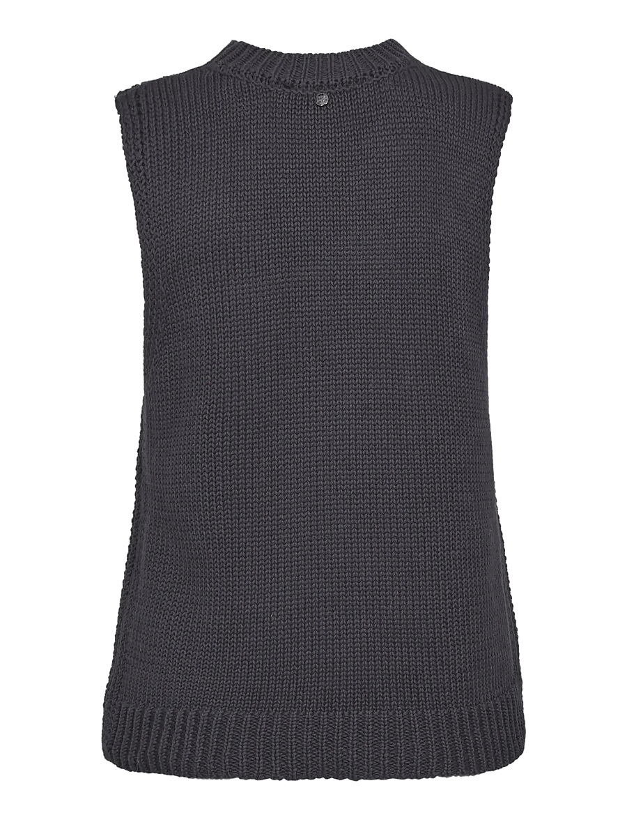 MOS MOSH - MMBine Cotton SL Knit Top - Ärmellose tops - india ink - 2
