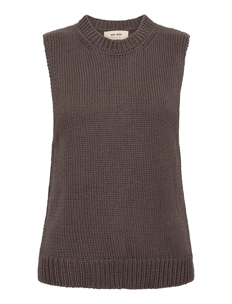 MOS MOSH - MMBine Cotton SL Knit Top - tanktops - subterranean - 0