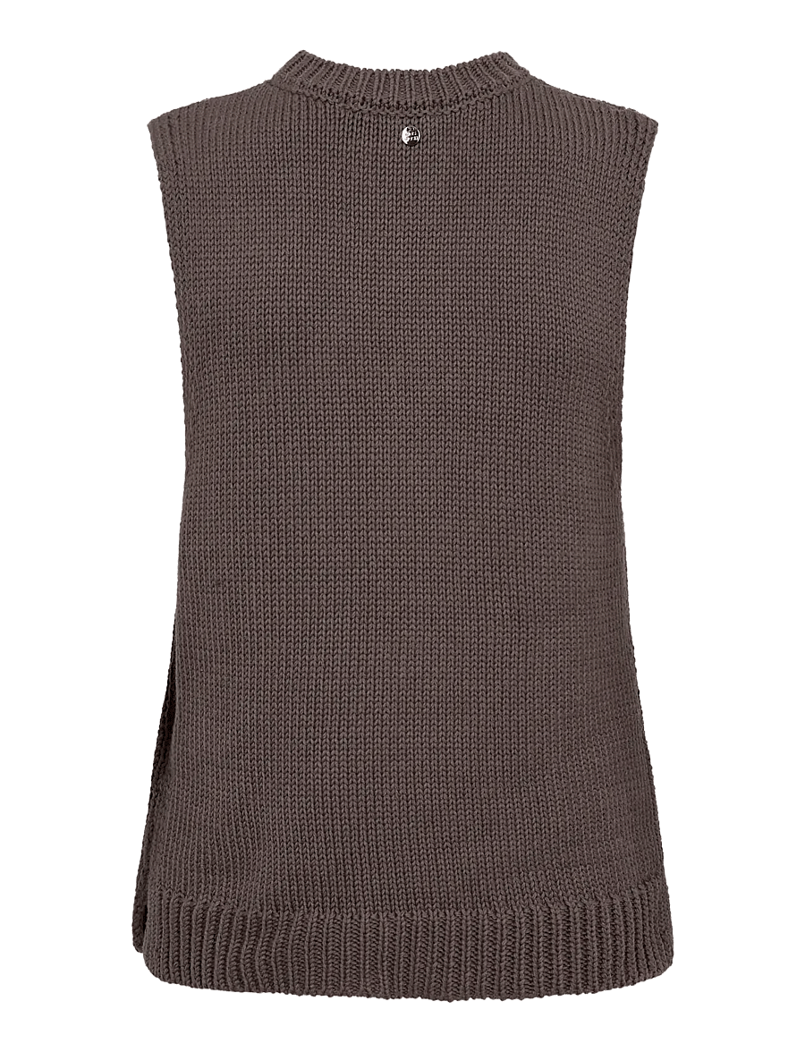 MOS MOSH - MMBine Cotton SL Knit Top - tanktops - subterranean - 1
