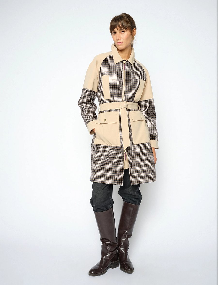 MOS MOSH - MMAline Check Jacket - vihmamantlid - doeskin - 0