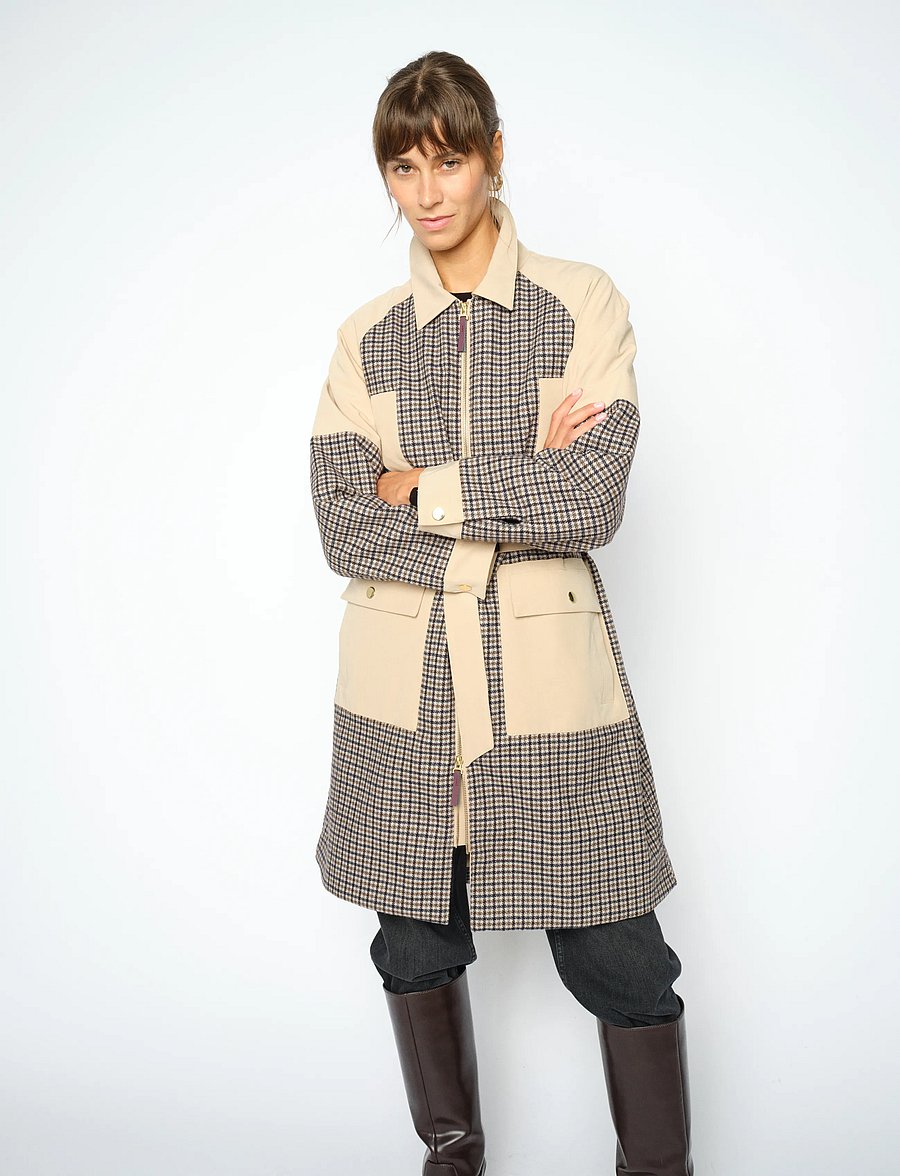 MOS MOSH - MMAline Check Jacket - vihmamantlid - doeskin - 3
