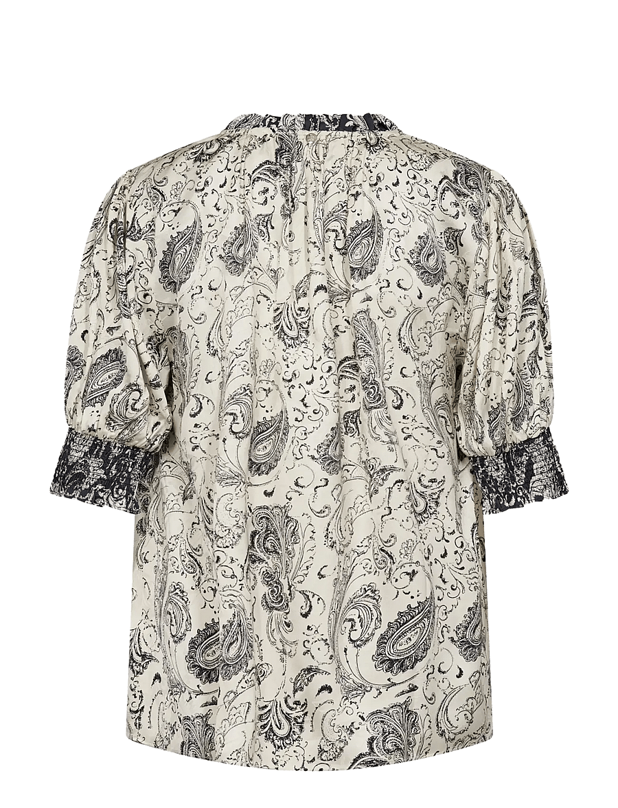 MOS MOSH - MMHamali Winding Blouse - kurzärmelige blusen - ecru - 2