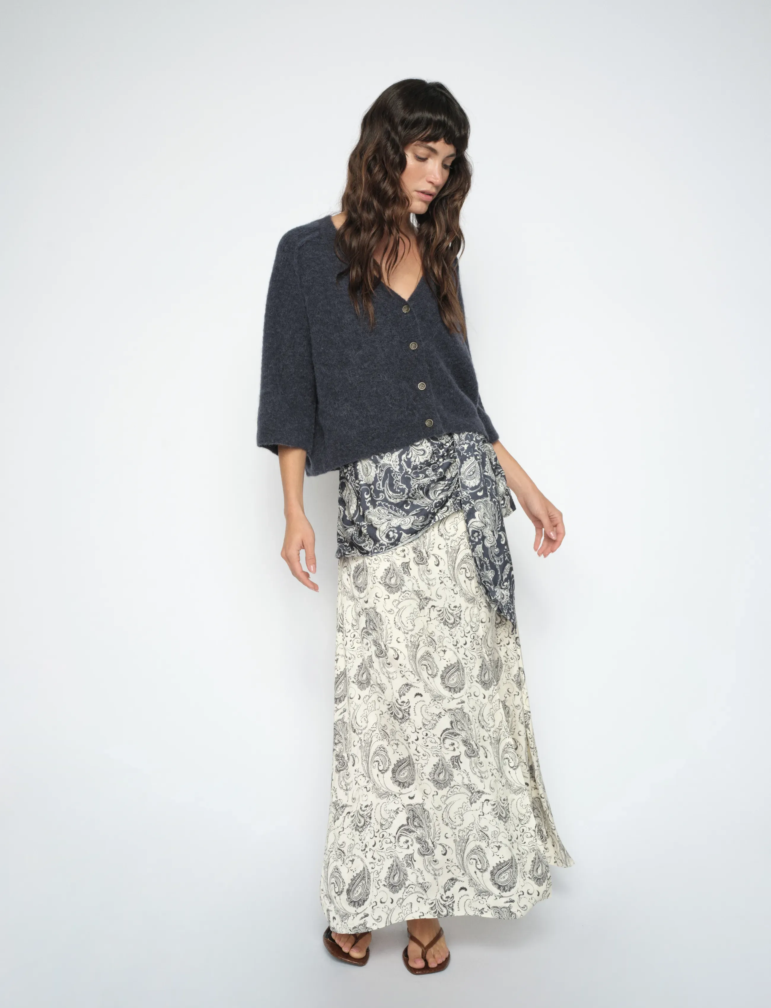 MOS MOSH Mmhilara Winding Skirt, 40, Cream, Nederdele > Maxi Nederdele, Dame
