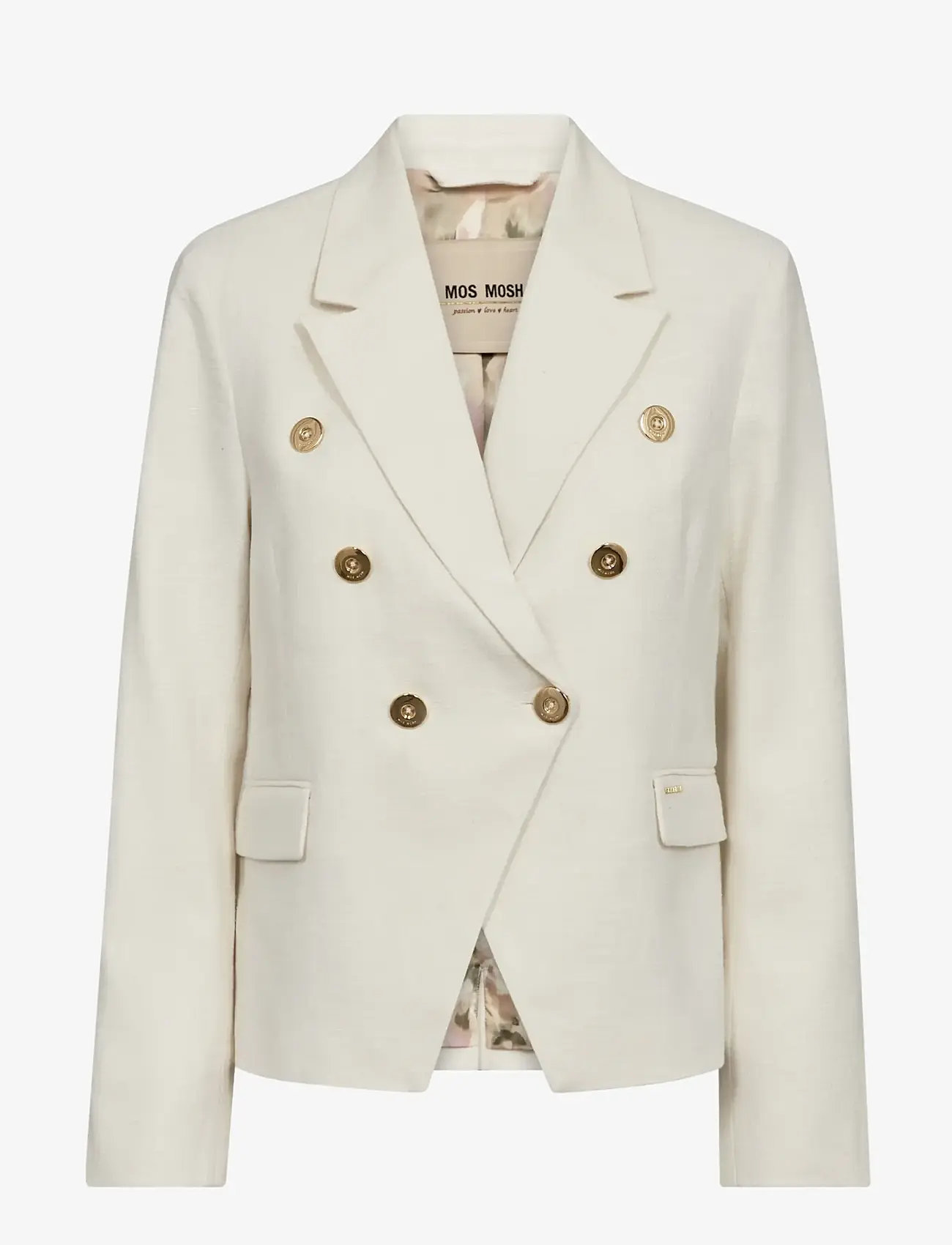 MOS MOSH - MMBelize Ramie Blazer - dobbeltradede blazere - ecru - 1