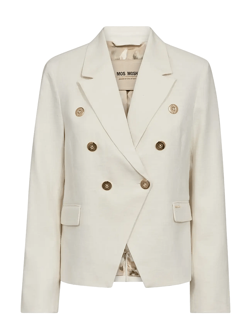 MOS MOSH - MMBelize Ramie Blazer - dobbeltradede blazere - ecru - 1