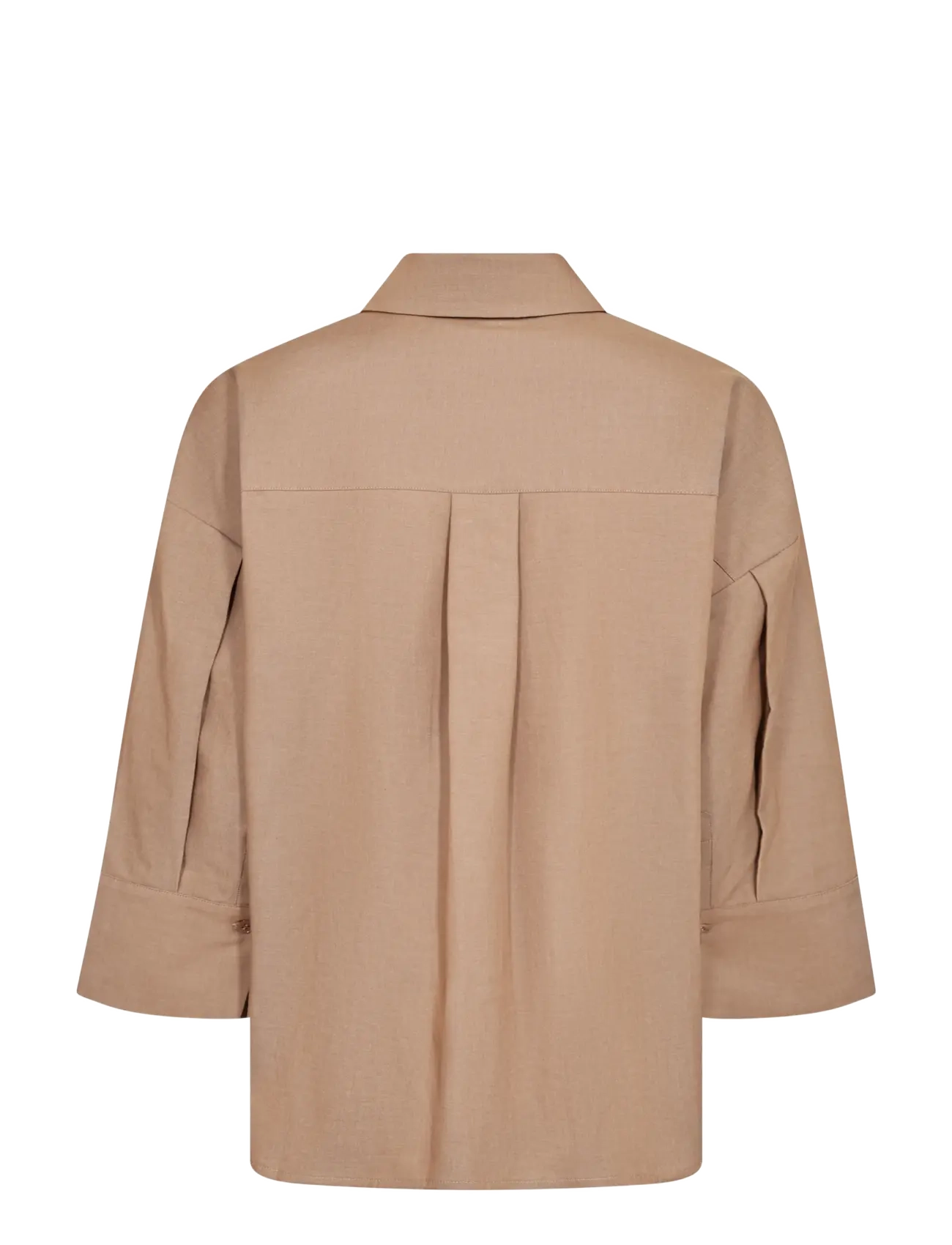 MOS MOSH - MMBritze Cam Cotton Blouse - short-sleeved shirts - dark camel - 2
