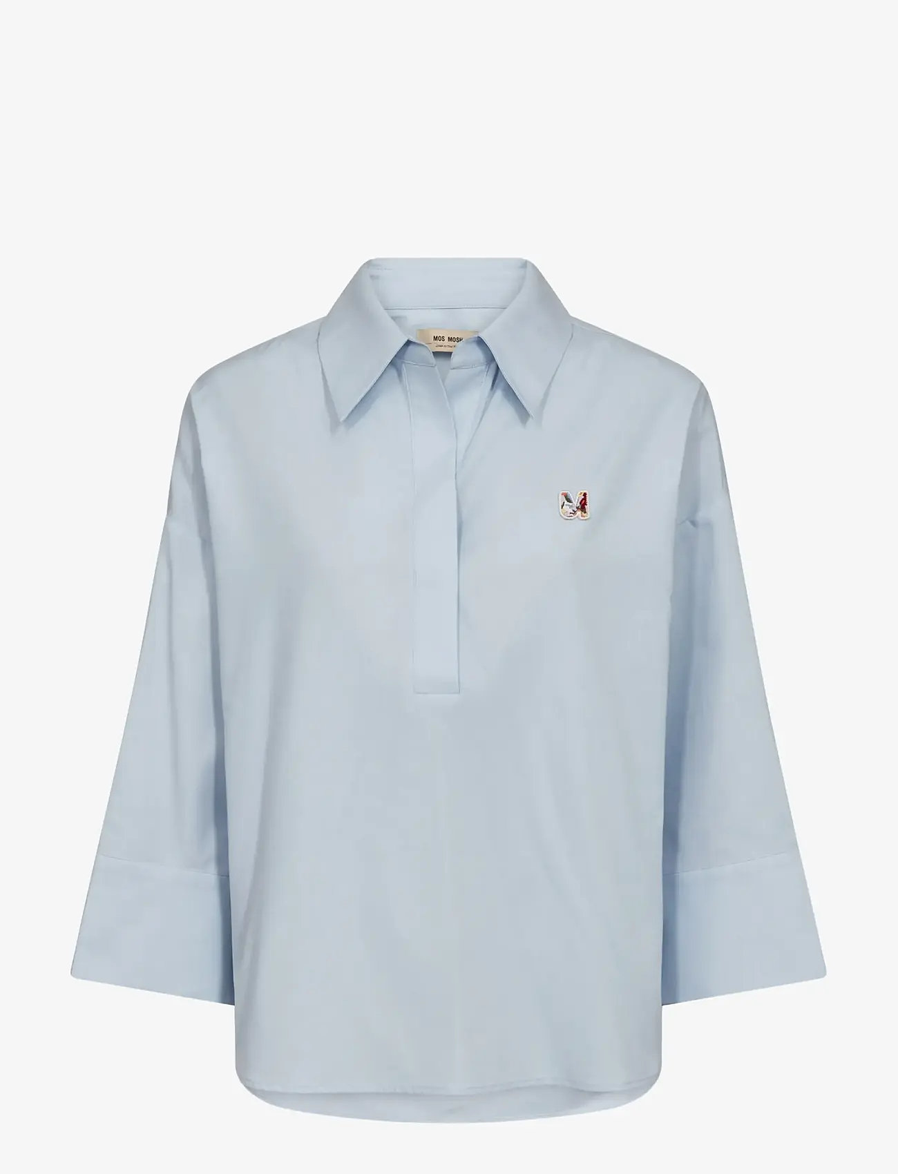 MOS MOSH - MMBritze Cam Cotton Blouse - langärmlige blusen - skyway - 1