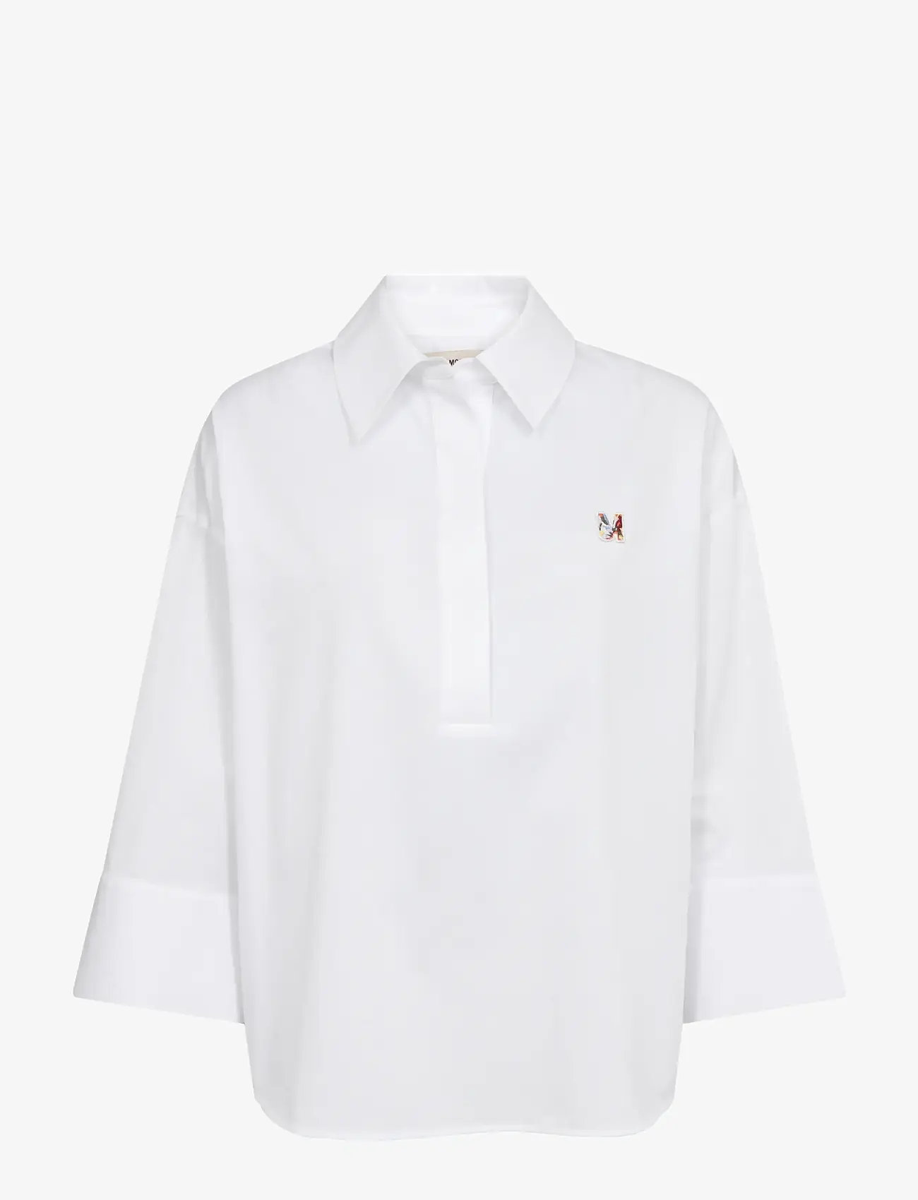 MOS MOSH - MMBritze Cam Cotton Blouse - langærmede bluser - white - 1