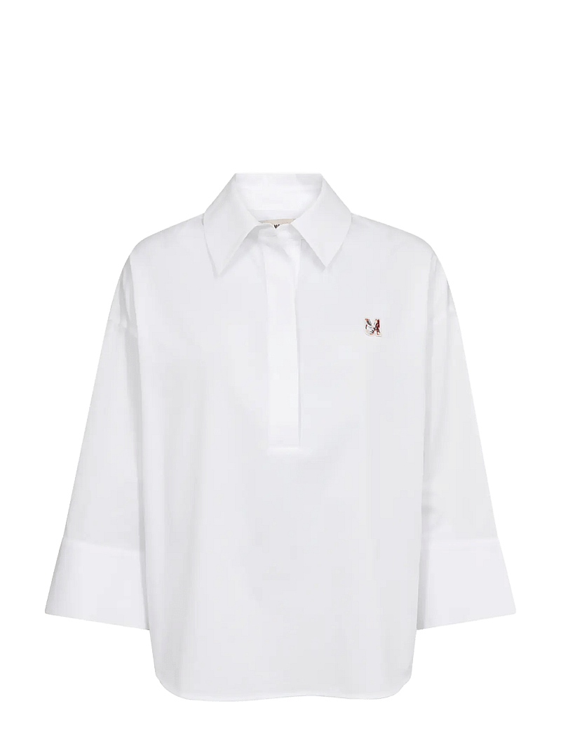 MOS MOSH - MMBritze Cam Cotton Blouse - langærmede bluser - white - 1