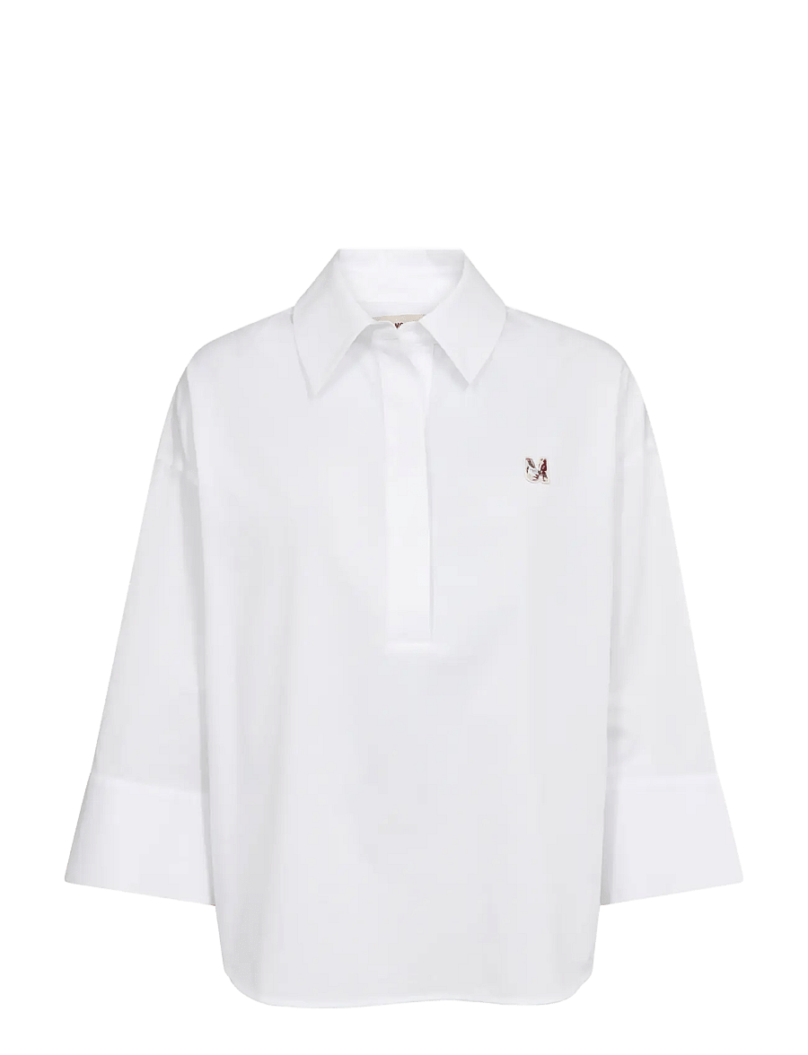 MOS MOSH - MMBritze Cam Cotton Blouse - langärmelige blusen - white - 1