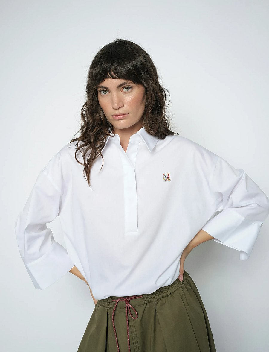 MOS MOSH - MMBritze Cam Cotton Blouse - langärmelige blusen - white - 3