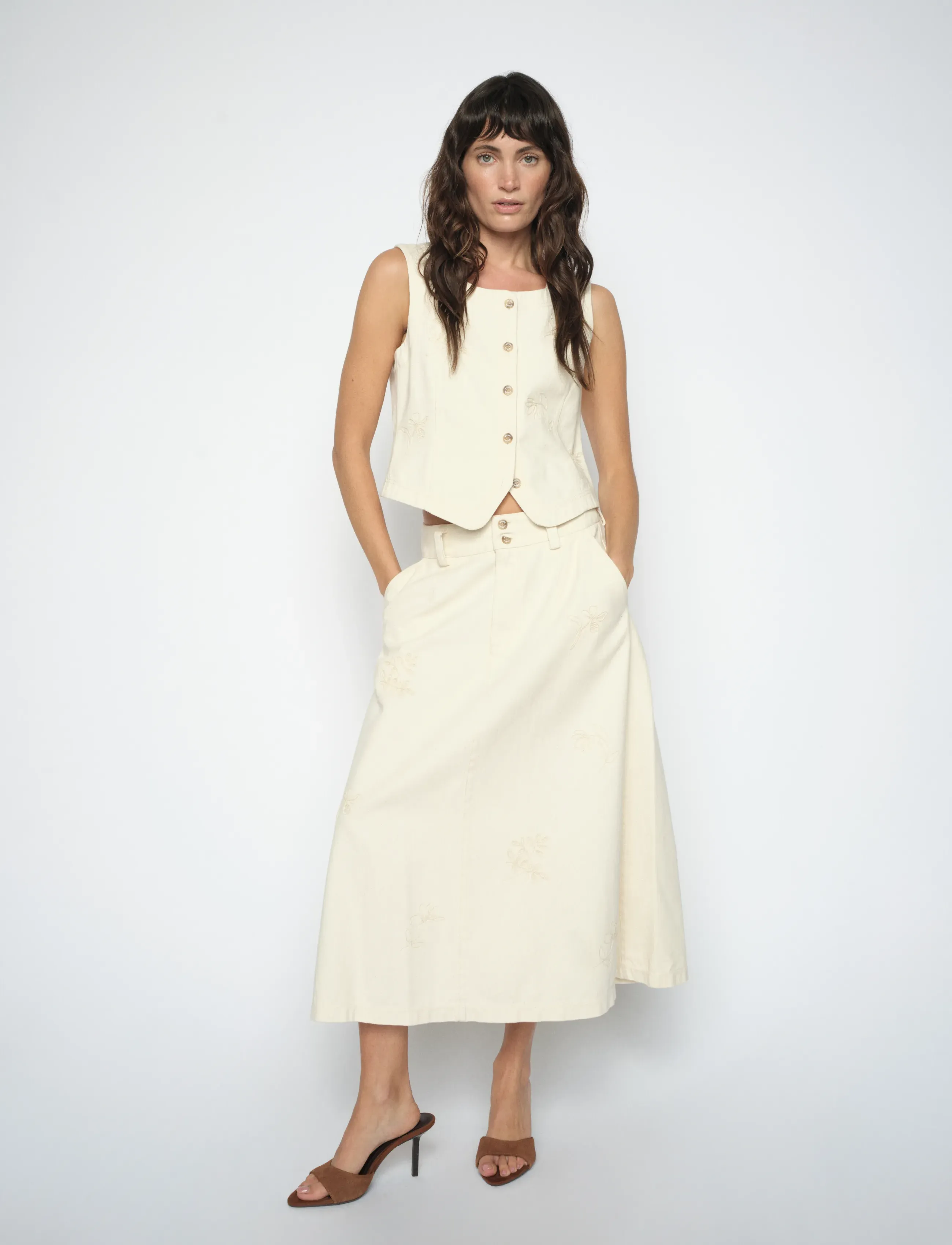 MOS MOSH MMLani Rinna Skirt - Seelikud - CLAY / cream