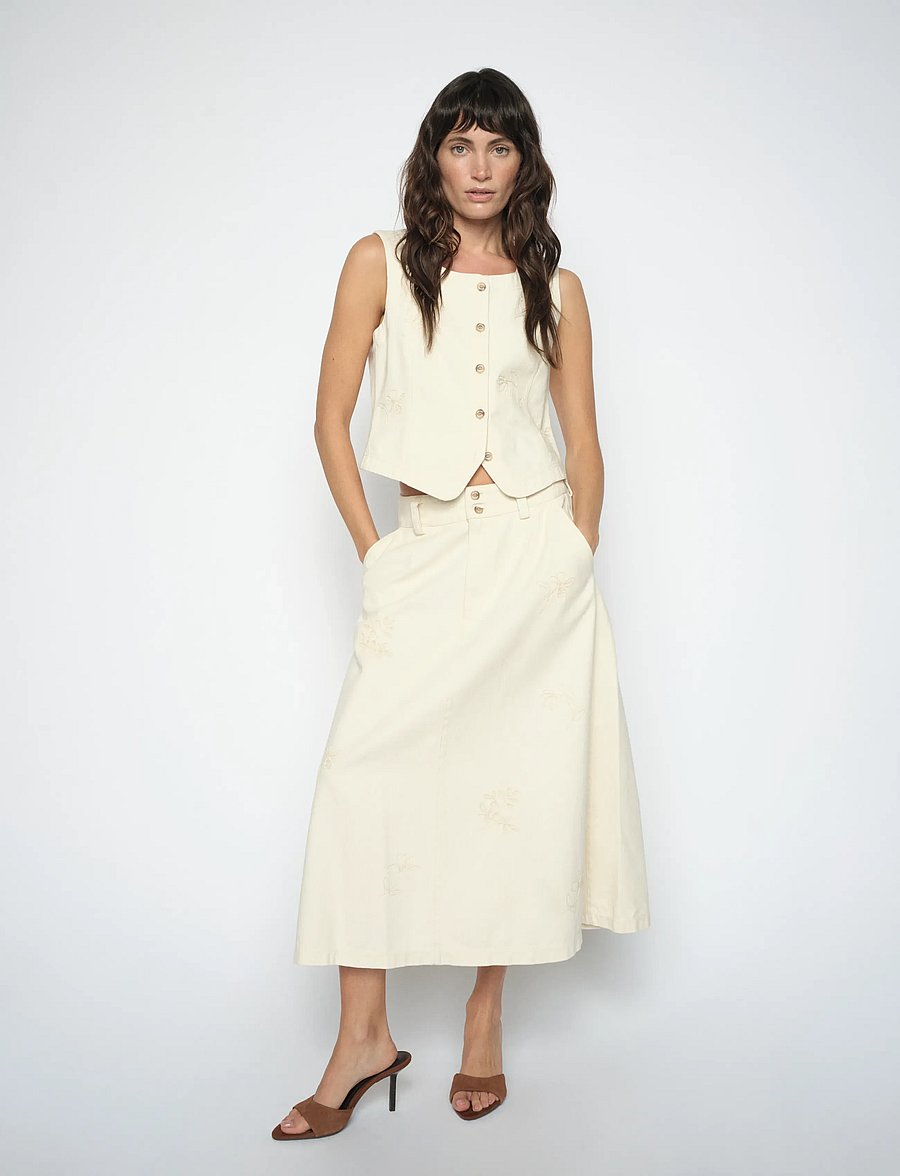 MOS MOSH - MMLani Rinna Skirt - midi kjolar - clay - 0