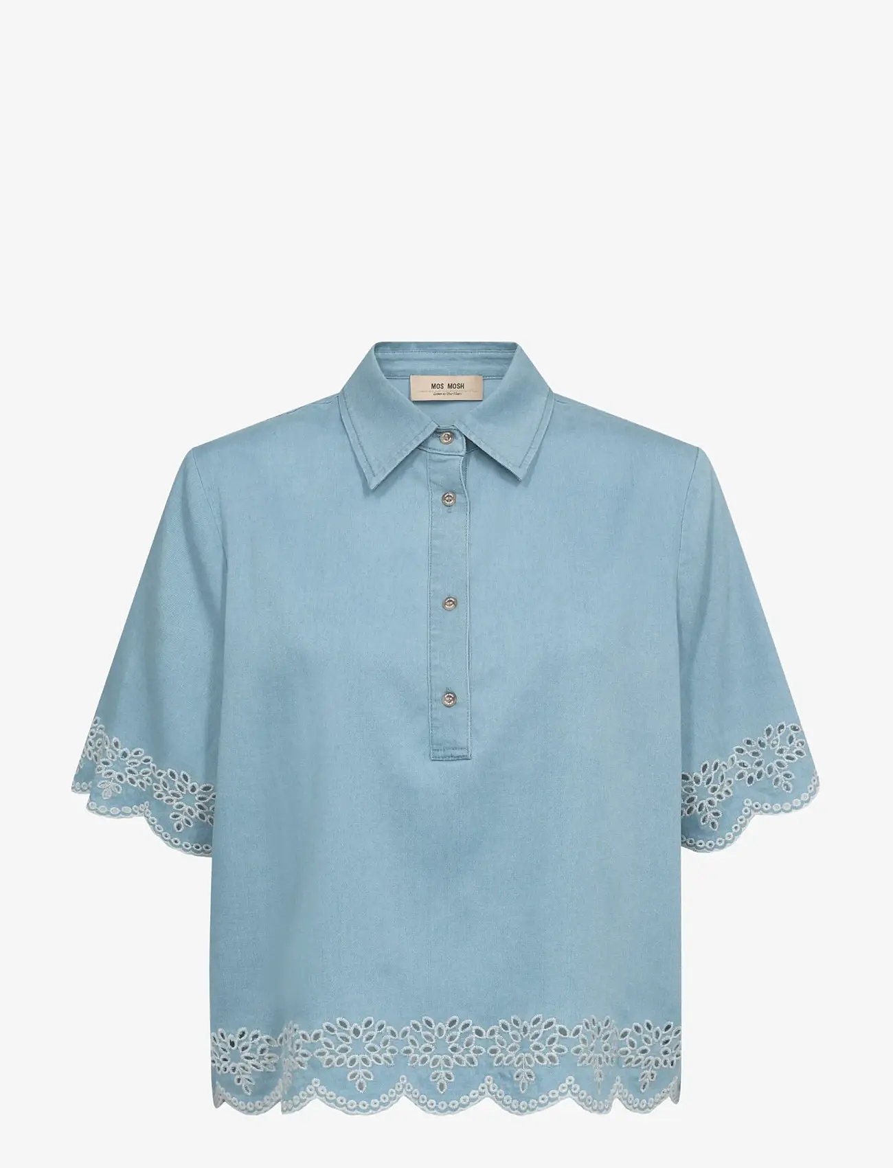 MOS MOSH - MMMagda Softy Shirt - kortærmede skjorter - light blue - 1
