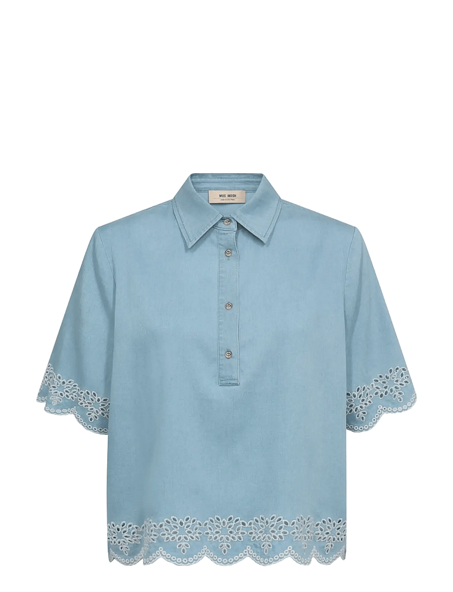 MOS MOSH - MMMagda Softy Shirt - kortærmede skjorter - light blue - 1