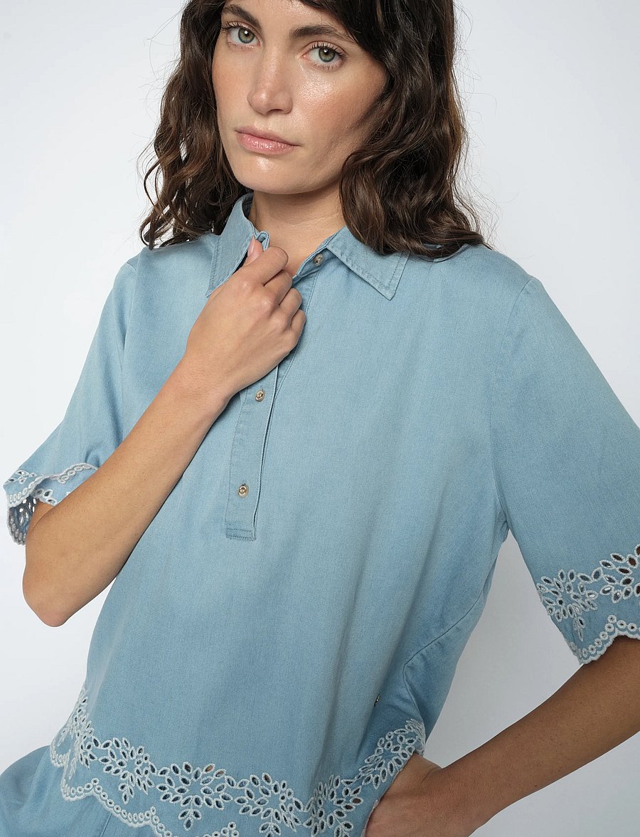 MOS MOSH - MMMagda Softy Shirt - kortærmede skjorter - light blue - 0