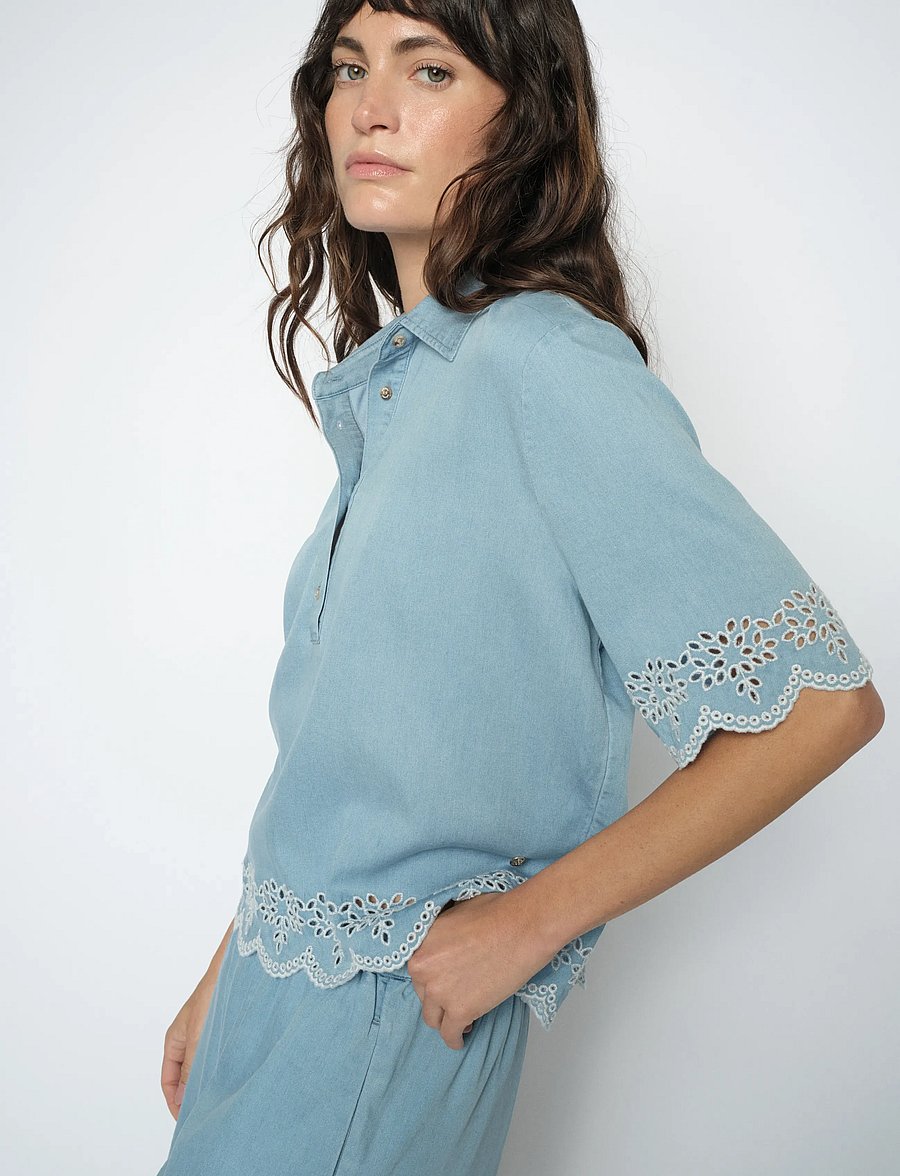 MOS MOSH - MMMagda Softy Shirt - kortærmede skjorter - light blue - 3