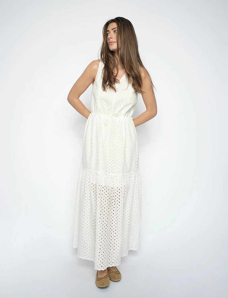 MOS MOSH - MMSabria Embo SL Dress - sommarklänningar - white - 0