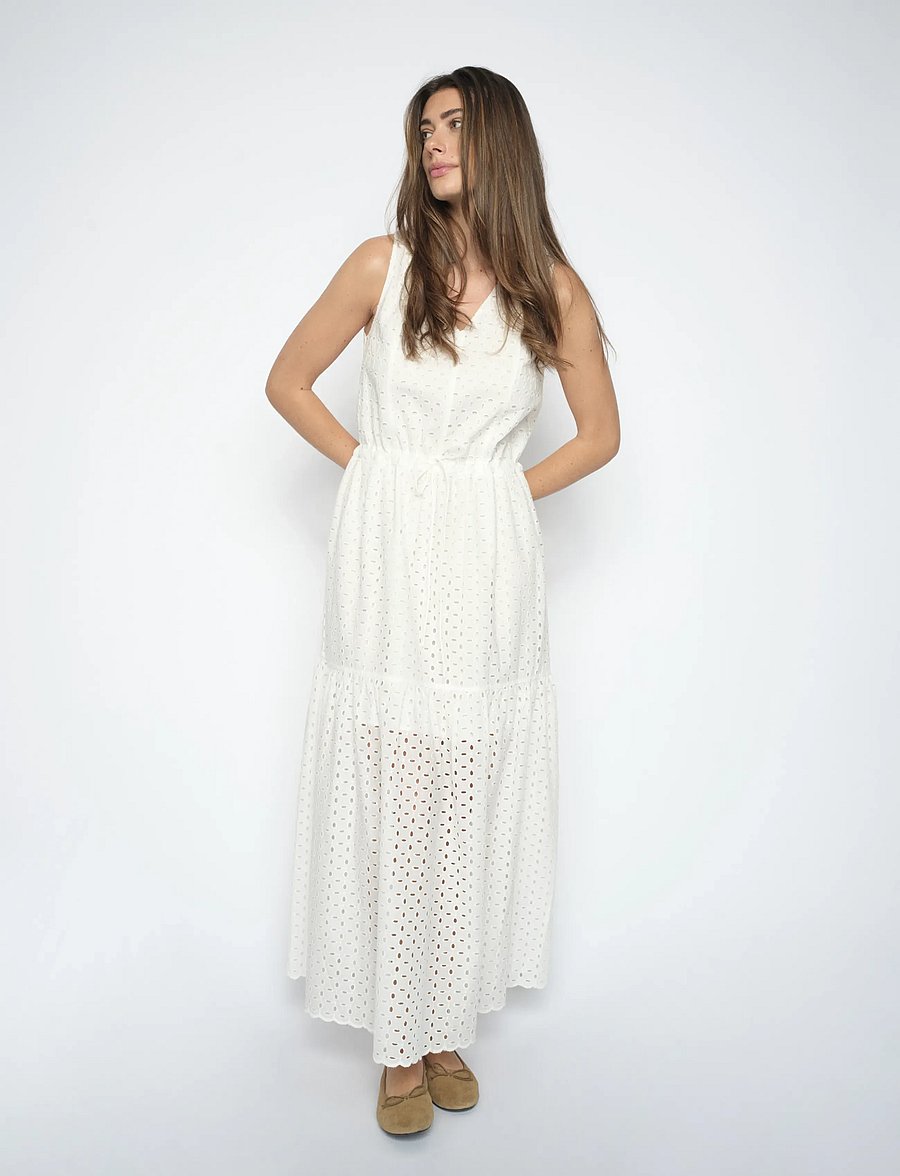 MOS MOSH - MMSabria Embo SL Dress - sommerkleider - white - 0