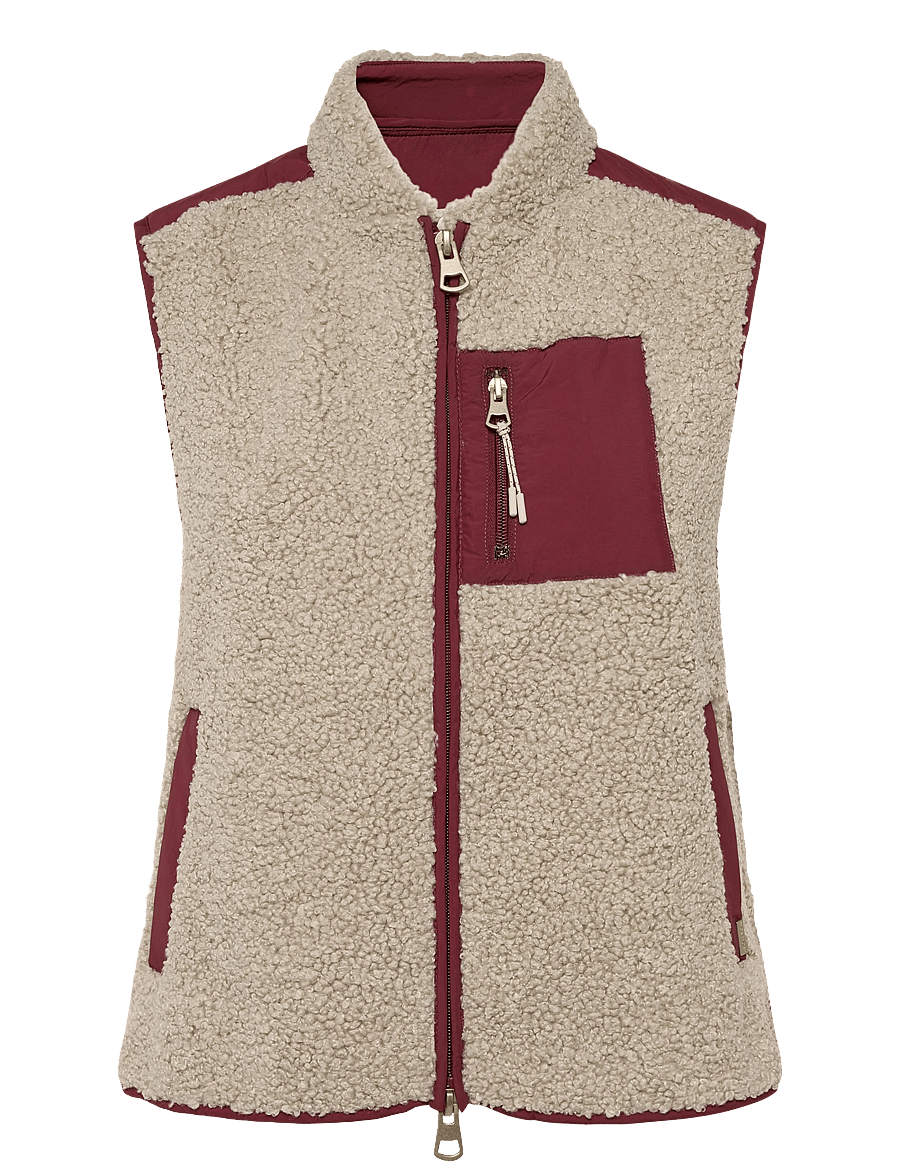 MOS MOSH - MMRowe Eli Teddy Vest - fleece- og teddyveste - cabernet - 1
