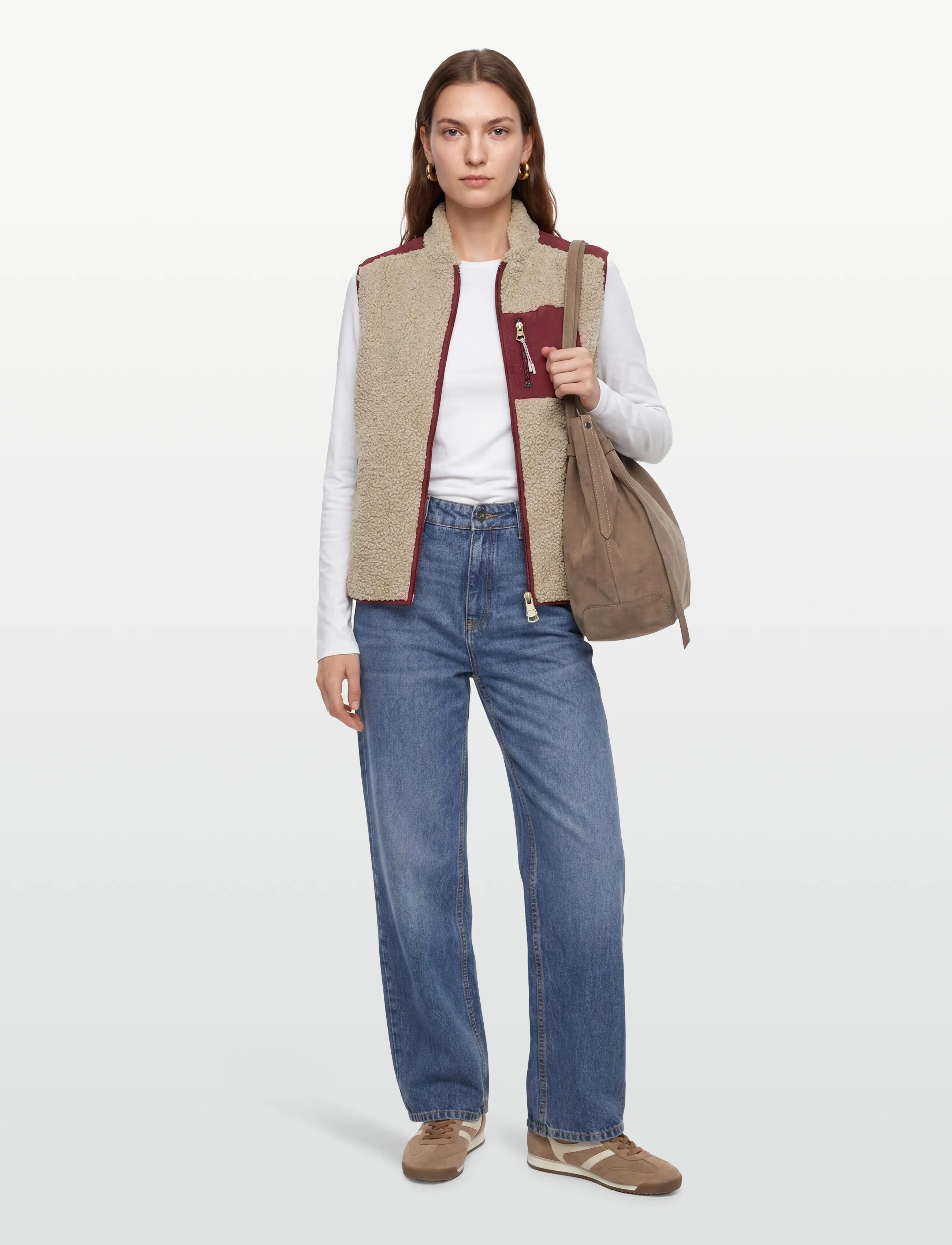 MOS MOSH Mmrowe Eli Teddy Vest, L, Beige, Veste > Fleece & Teddy Veste, Dame