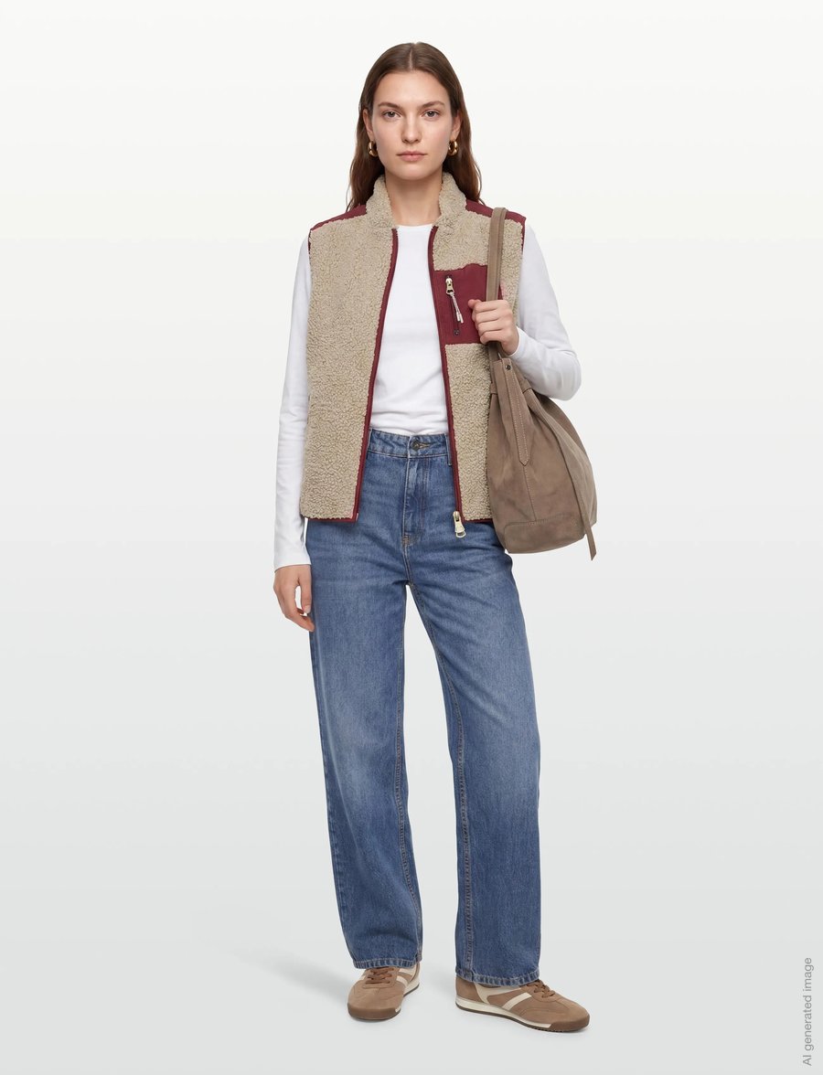 MOS MOSH - MMRowe Eli Teddy Vest - fleece- og teddyveste - cabernet - 0
