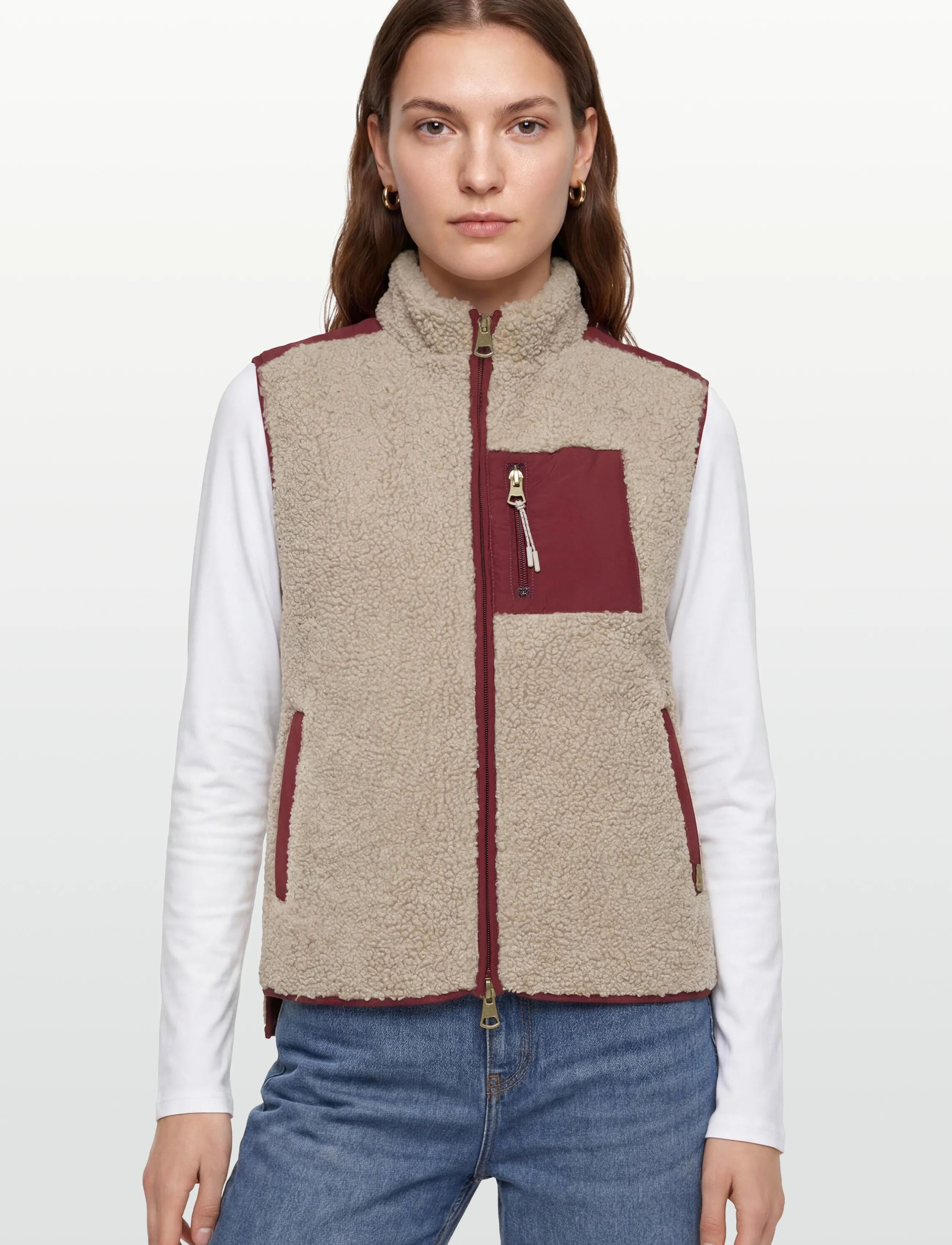 MOS MOSH - MMRowe Eli Teddy Vest - fleece- og teddyveste - cabernet - 3