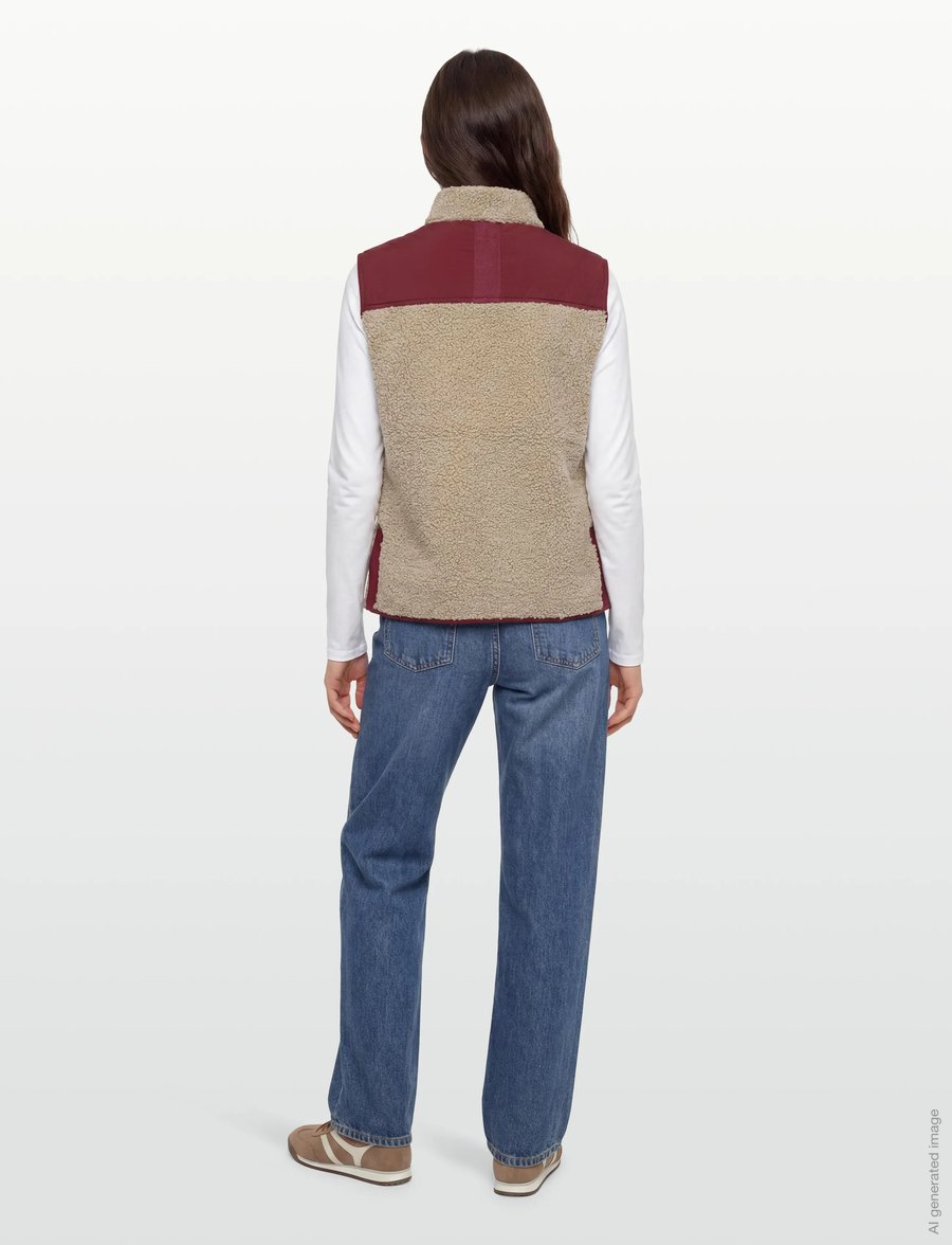 MOS MOSH - MMRowe Eli Teddy Vest - fleece- og teddyveste - cabernet - 4