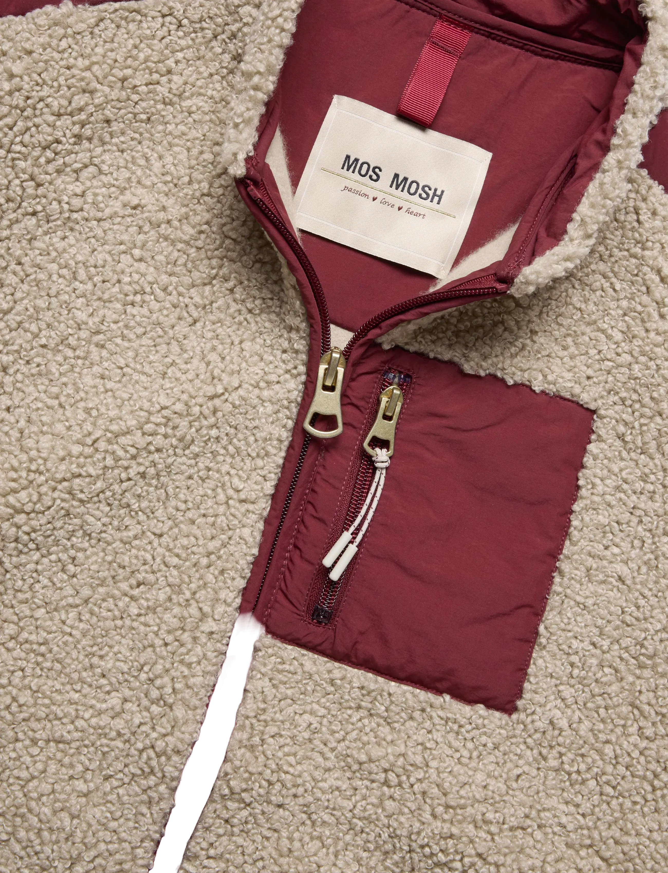 MOS MOSH - MMRowe Eli Teddy Vest - fleece- og teddyveste - cabernet - 5