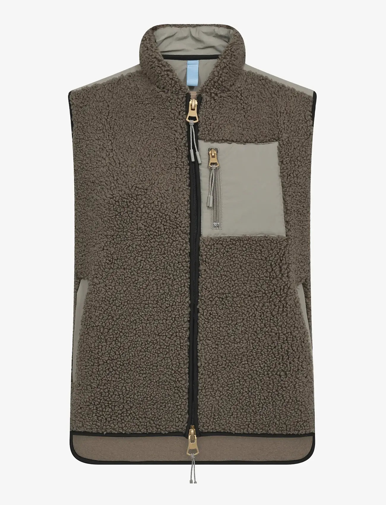 MOS MOSH - MMRowe Eli Teddy Vest - dusty olive - 1