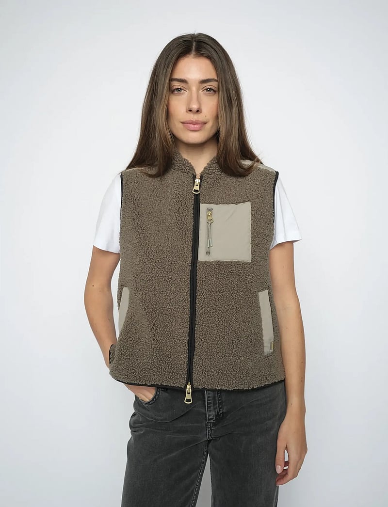MOS MOSH - MMRowe Eli Teddy Vest - dusty olive - 0