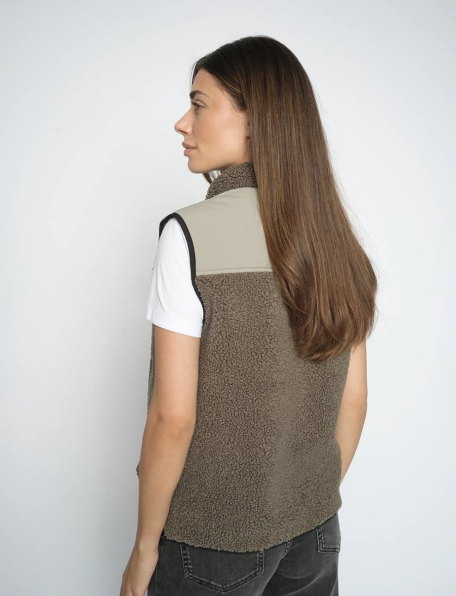 MOS MOSH - MMRowe Eli Teddy Vest - dusty olive - 3