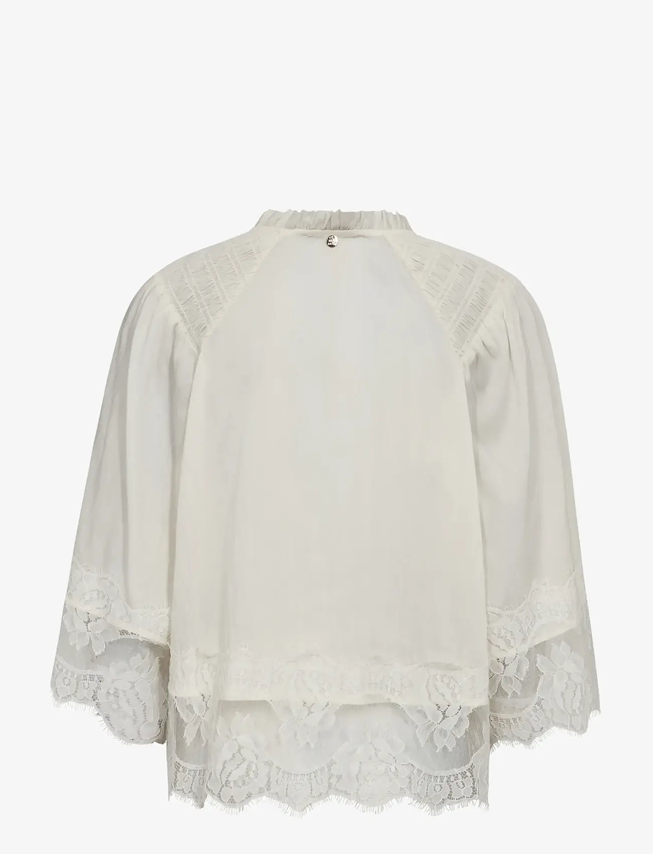 MOS MOSH - MMEisa Tess 3/4 Lace Blouse - kortærmede bluser - ecru - 2