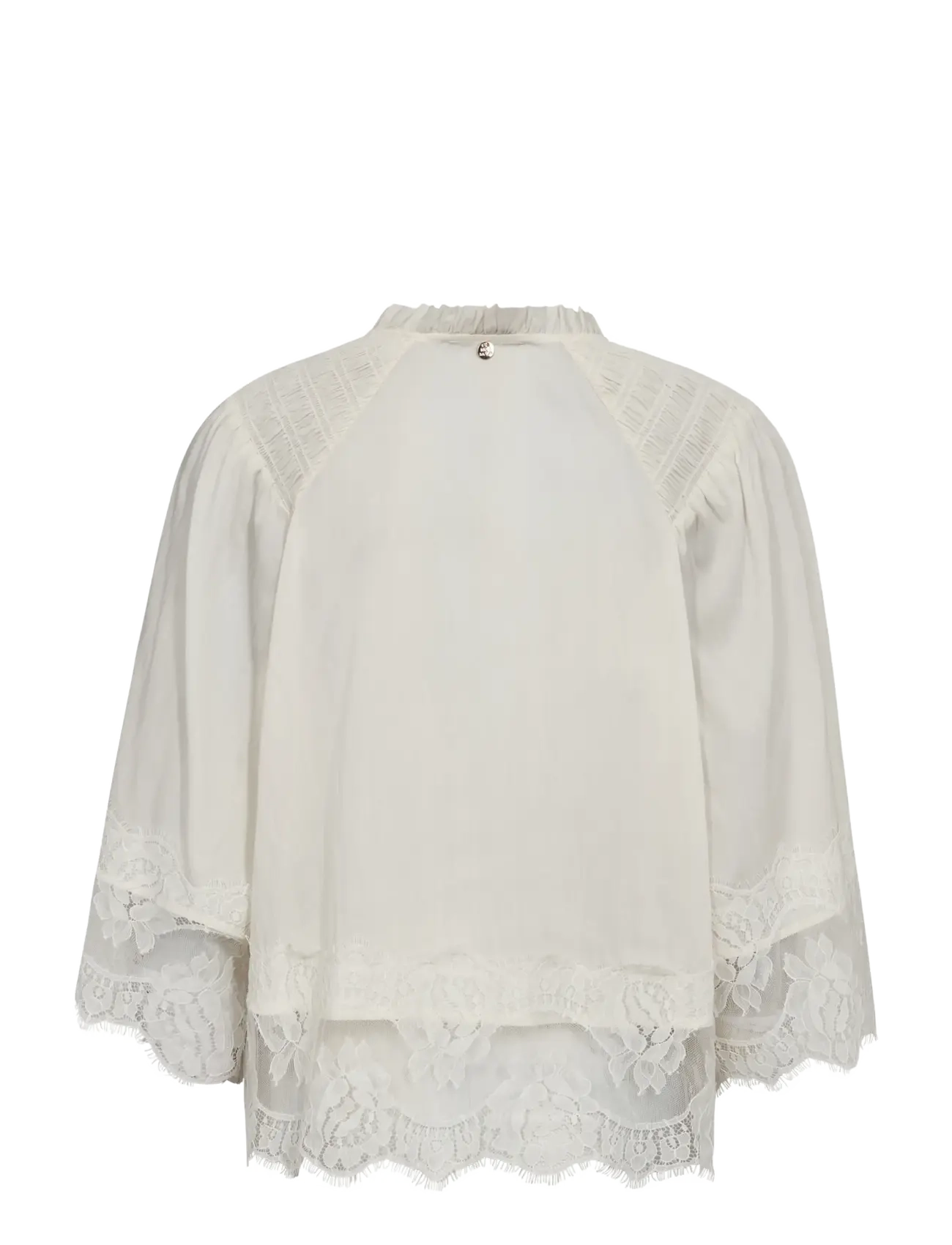MOS MOSH - MMEisa Tess 3/4 Lace Blouse - kurzämlige blusen - ecru - 2
