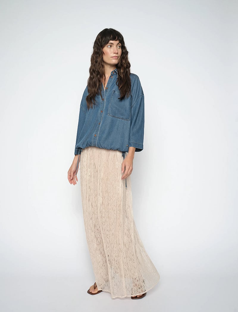 MOS MOSH - MMJurnee Lace Pleat Skirt - svārki ar ielocēm - doeskin - 0