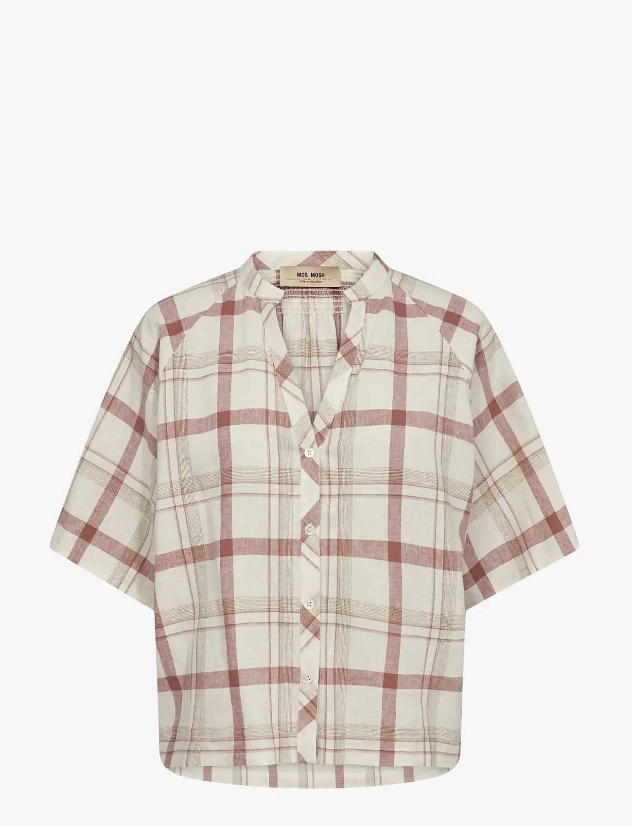MOS MOSH - MMAssia Check Shirt - short-sleeved shirts - cowhide - 1