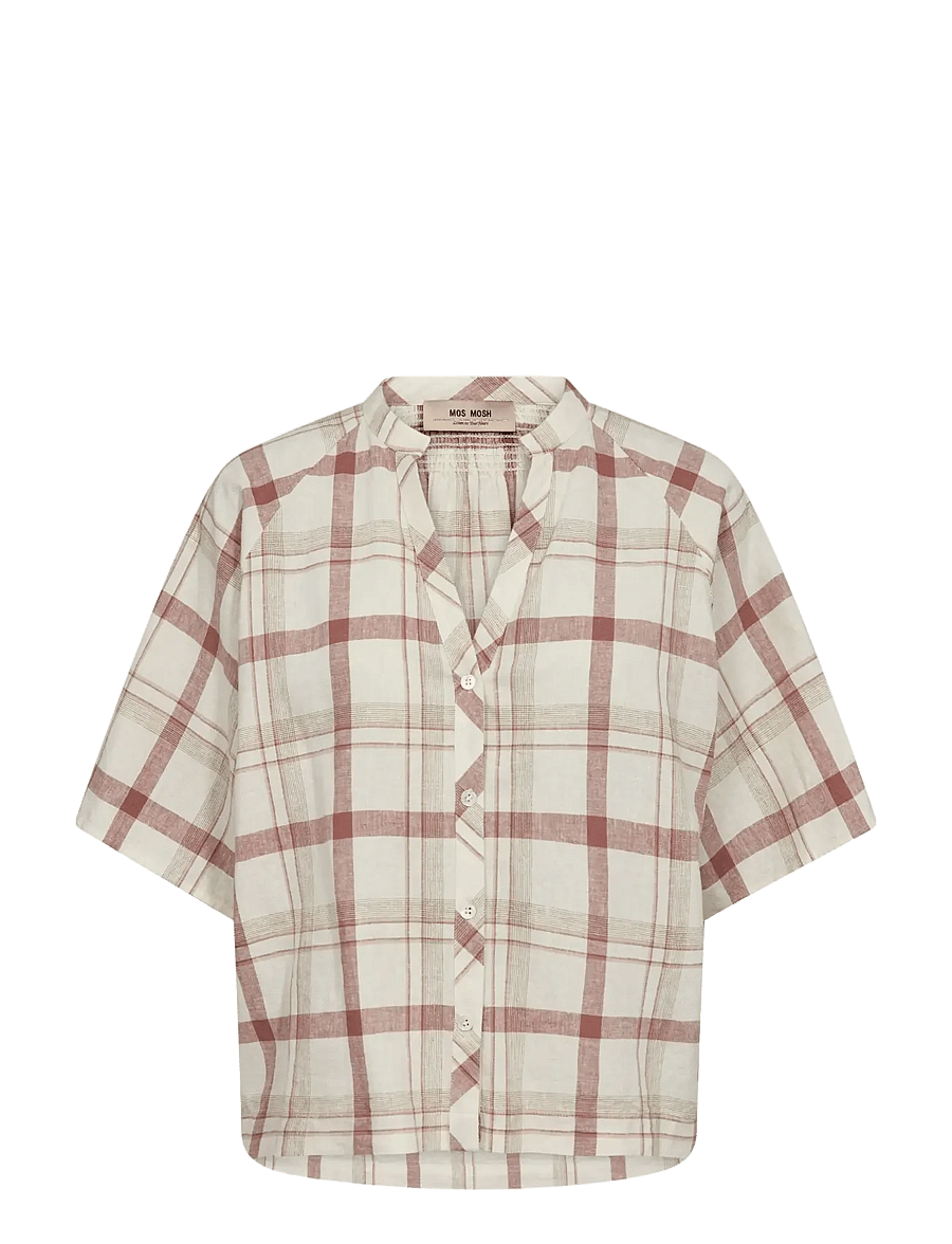 MOS MOSH - MMAssia Check Shirt - lühikeste varrukatega särgid - cowhide - 1