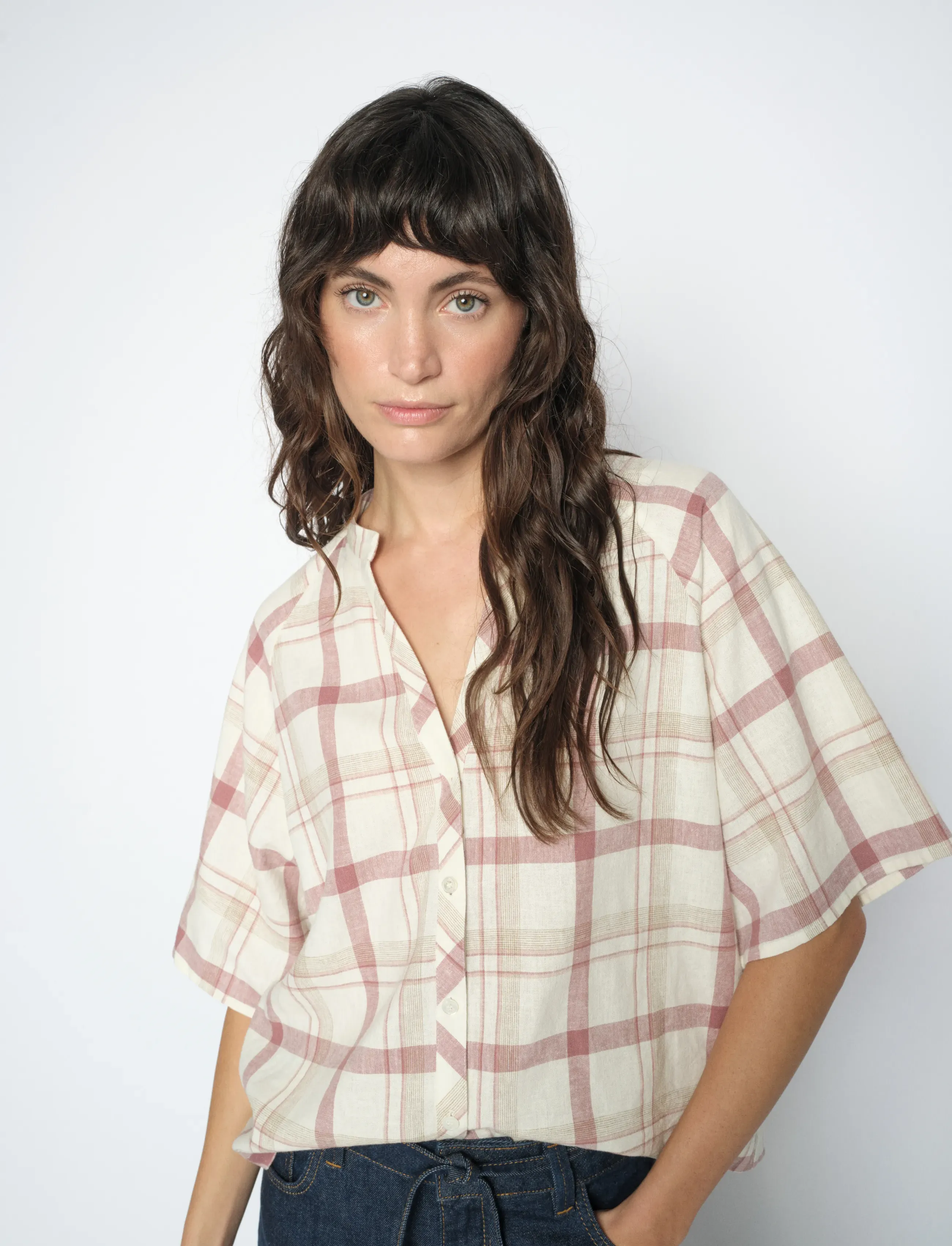 MOS MOSH MMAssia Check Shirt - Koszule - COWHIDE / cream