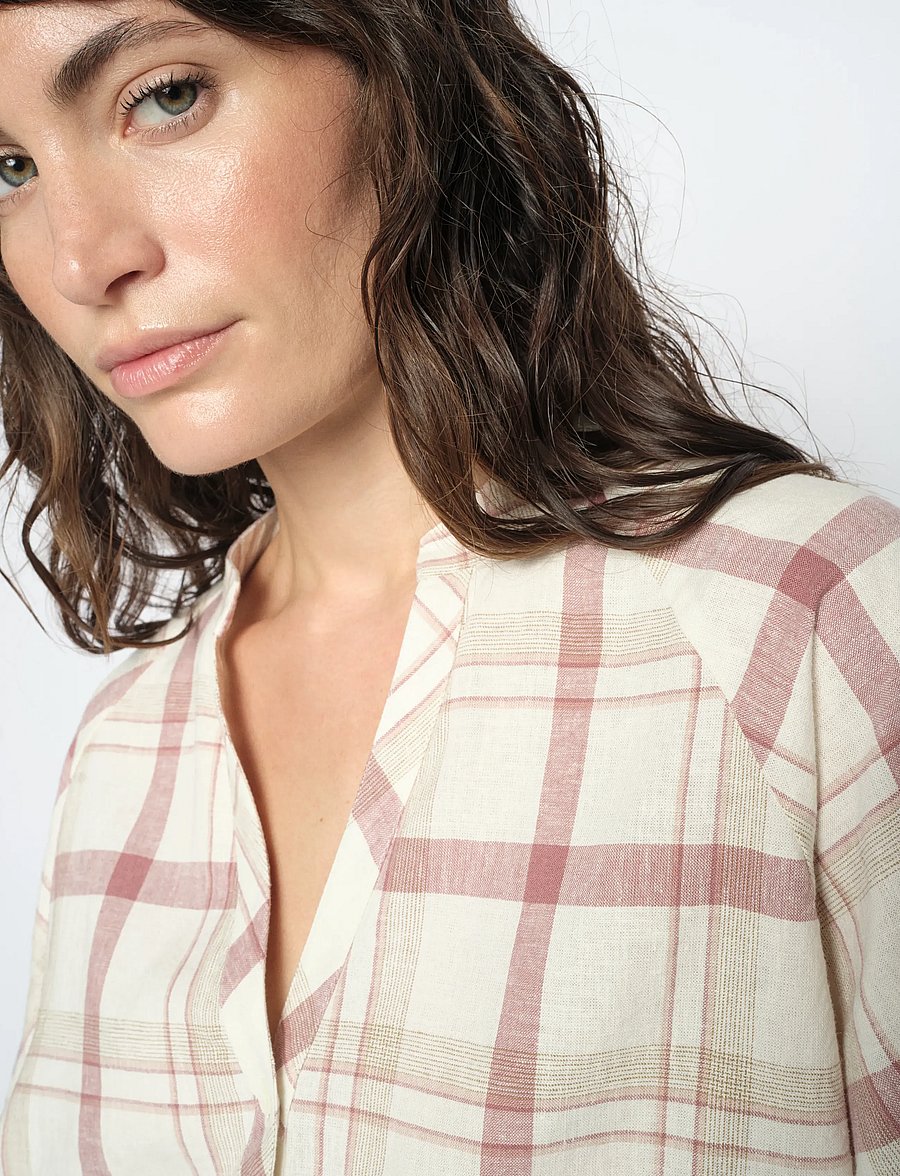 MOS MOSH - MMAssia Check Shirt - lühikeste varrukatega särgid - cowhide - 3
