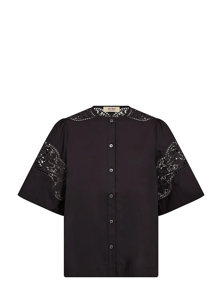 MOS MOSH - MMRooma Cotoni Shirt - lühikeste varrukatega särgid - black - 1