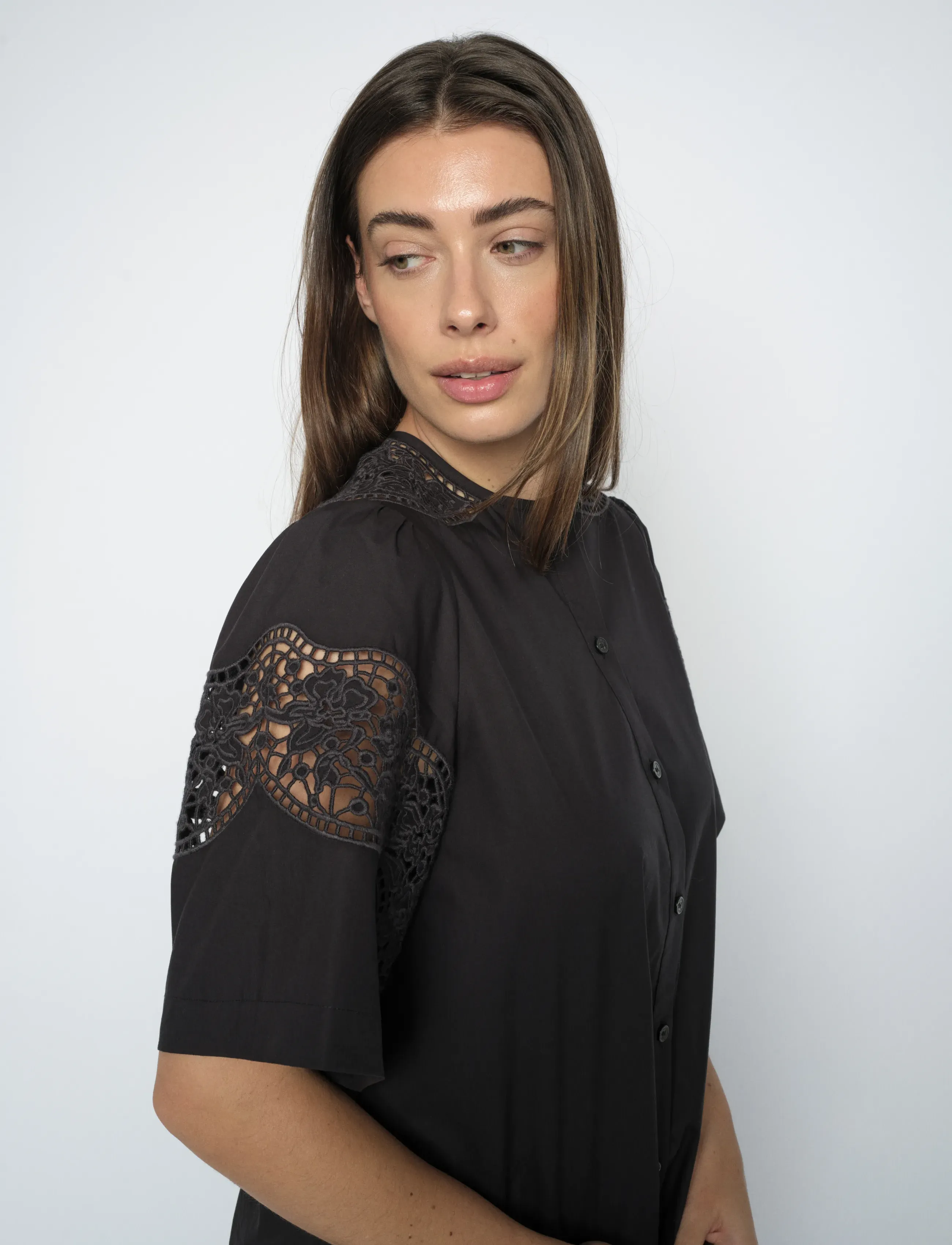 MOS MOSH - MMRooma Cotoni Shirt - lühikeste varrukatega särgid - black - 3