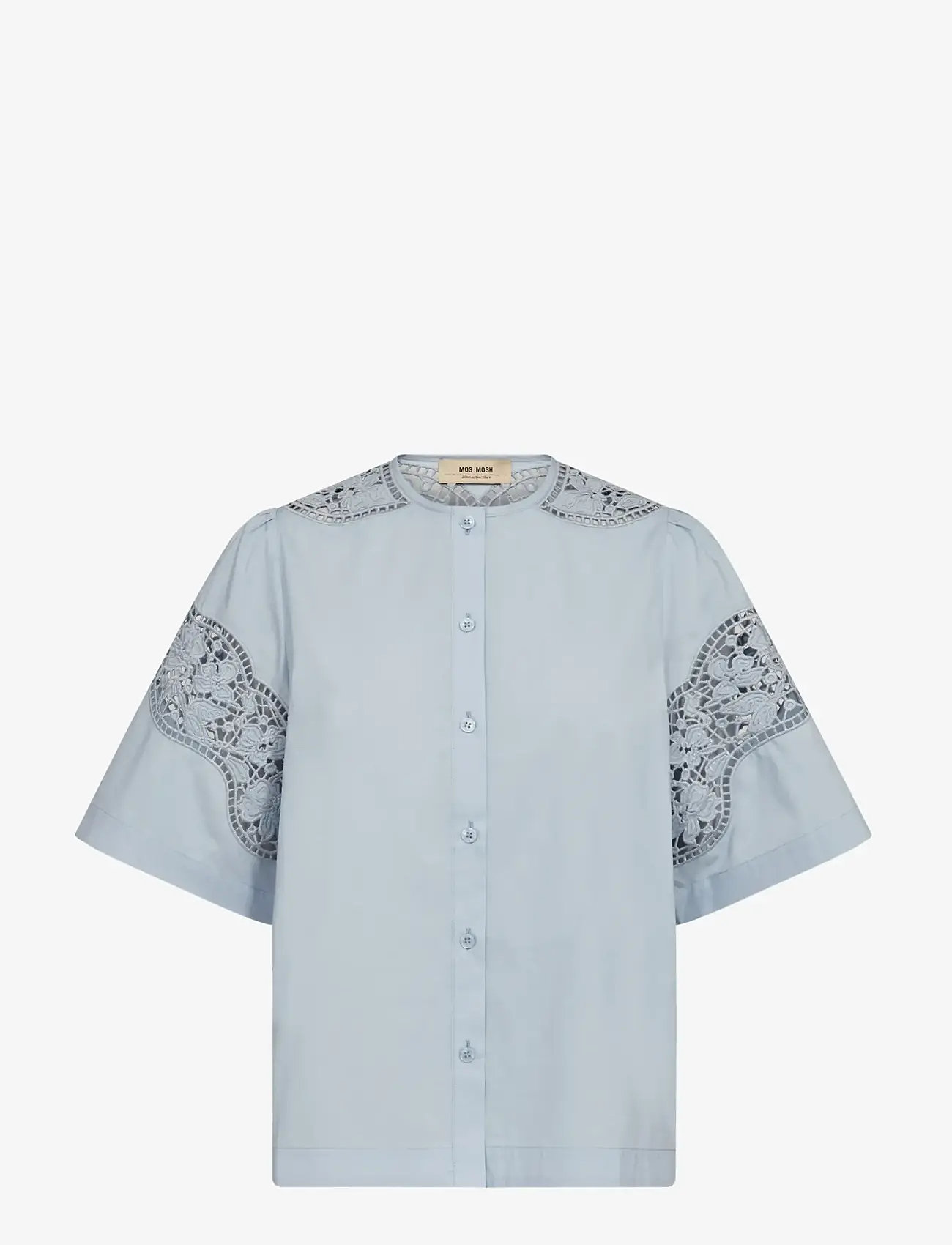 MOS MOSH - MMRooma Cotoni Shirt - kortærmede skjorter - skyway - 1