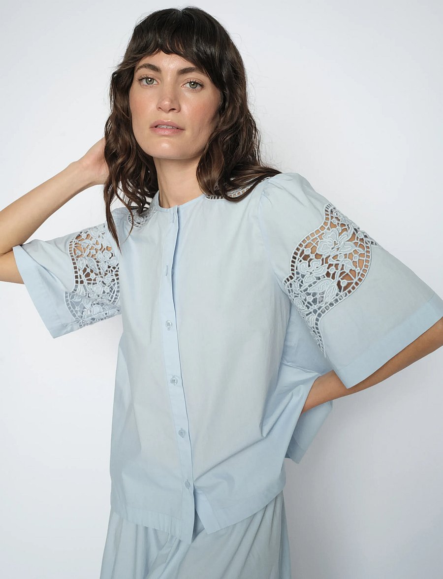MOS MOSH - MMRooma Cotoni Shirt - short-sleeved shirts - skyway - 3