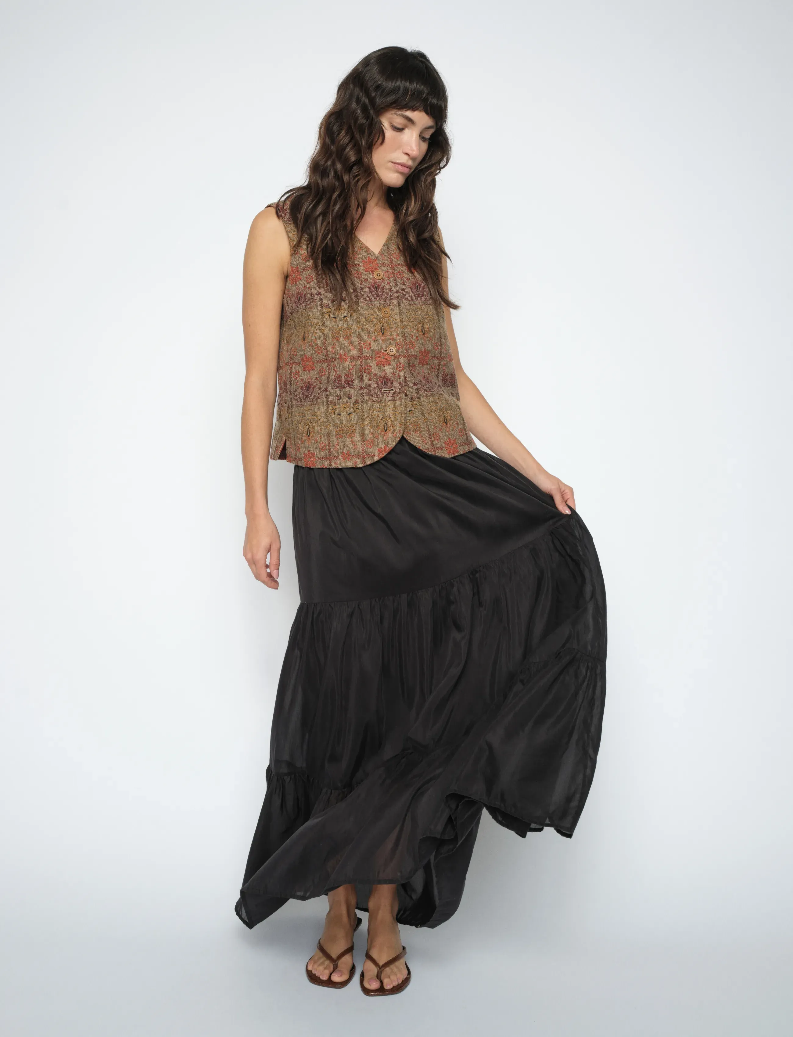 MOS MOSH MMSilka Long Skirt - Spódnice - BLACK / black