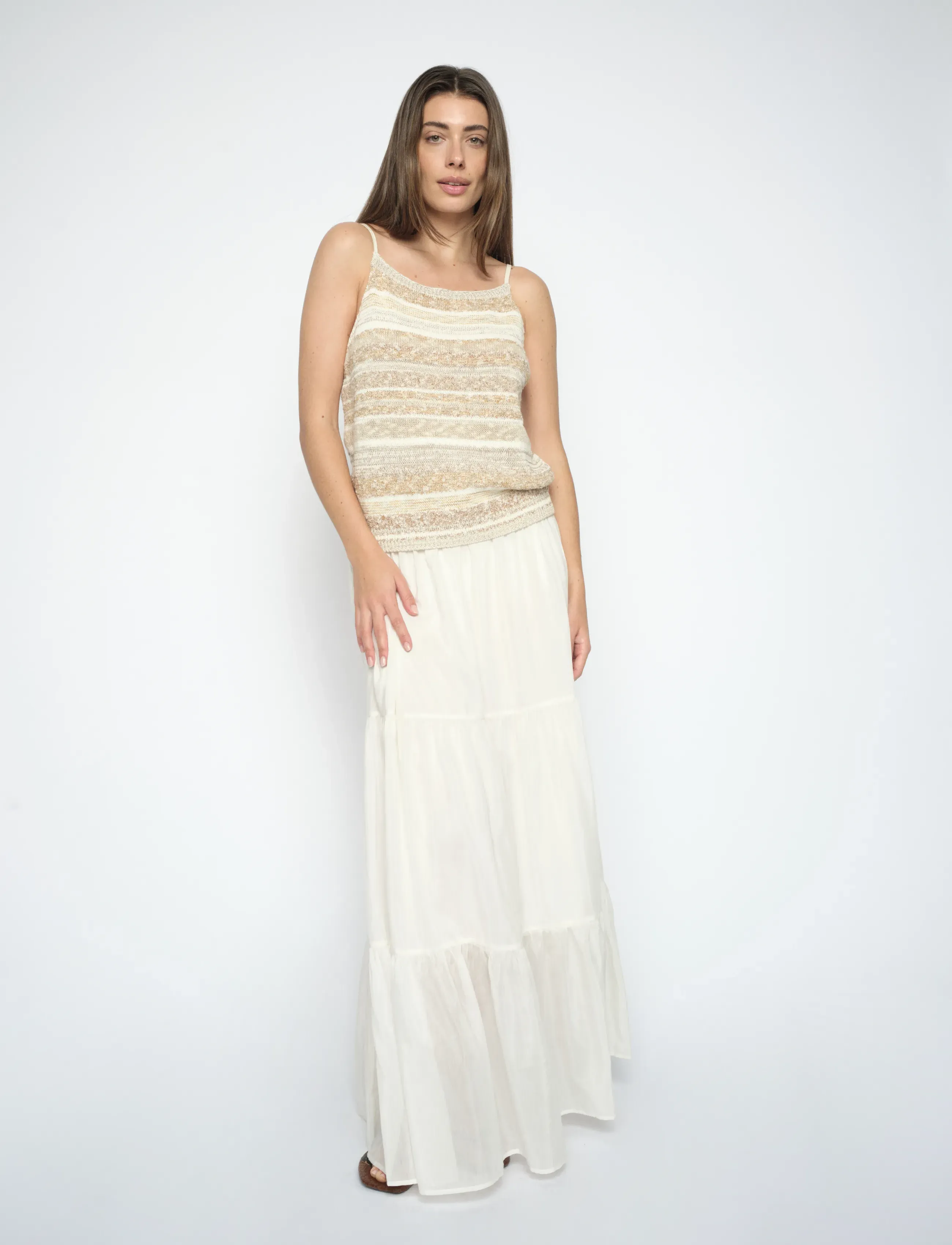 MOS MOSH MMSilka Long Skirt - Maksihameet - ECRU / cream