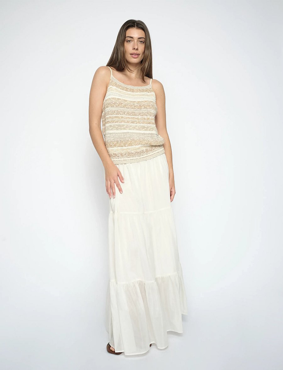 MOS MOSH - MMSilka Long Skirt - maksiseelikud - ecru - 0