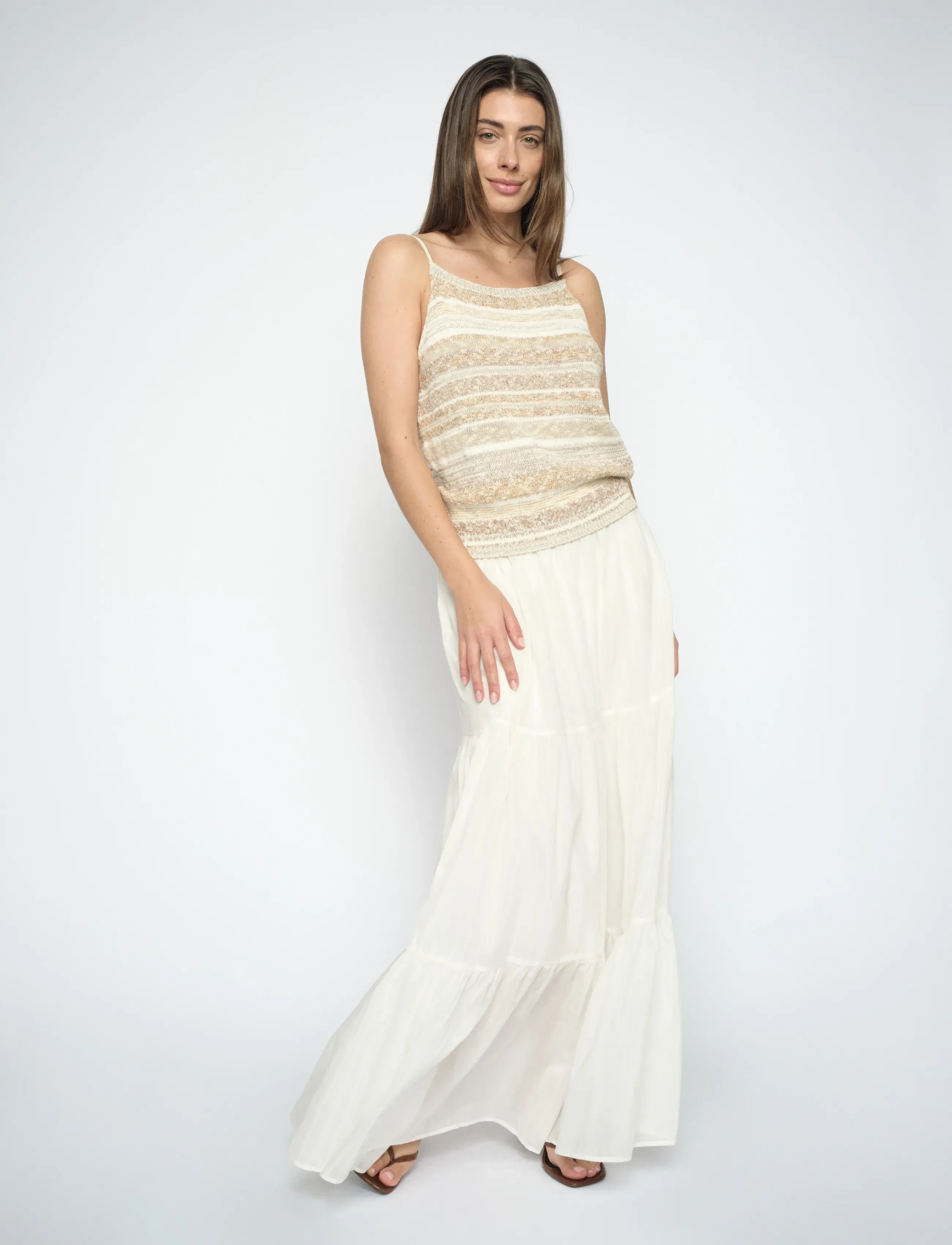 MOS MOSH - MMSilka Long Skirt - maxi skirts - ecru - 3