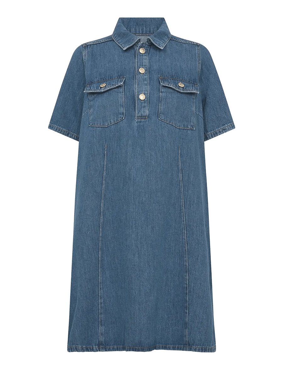 MOS MOSH - MMBiba East Dress - skjortklänningar - mid blue - 1