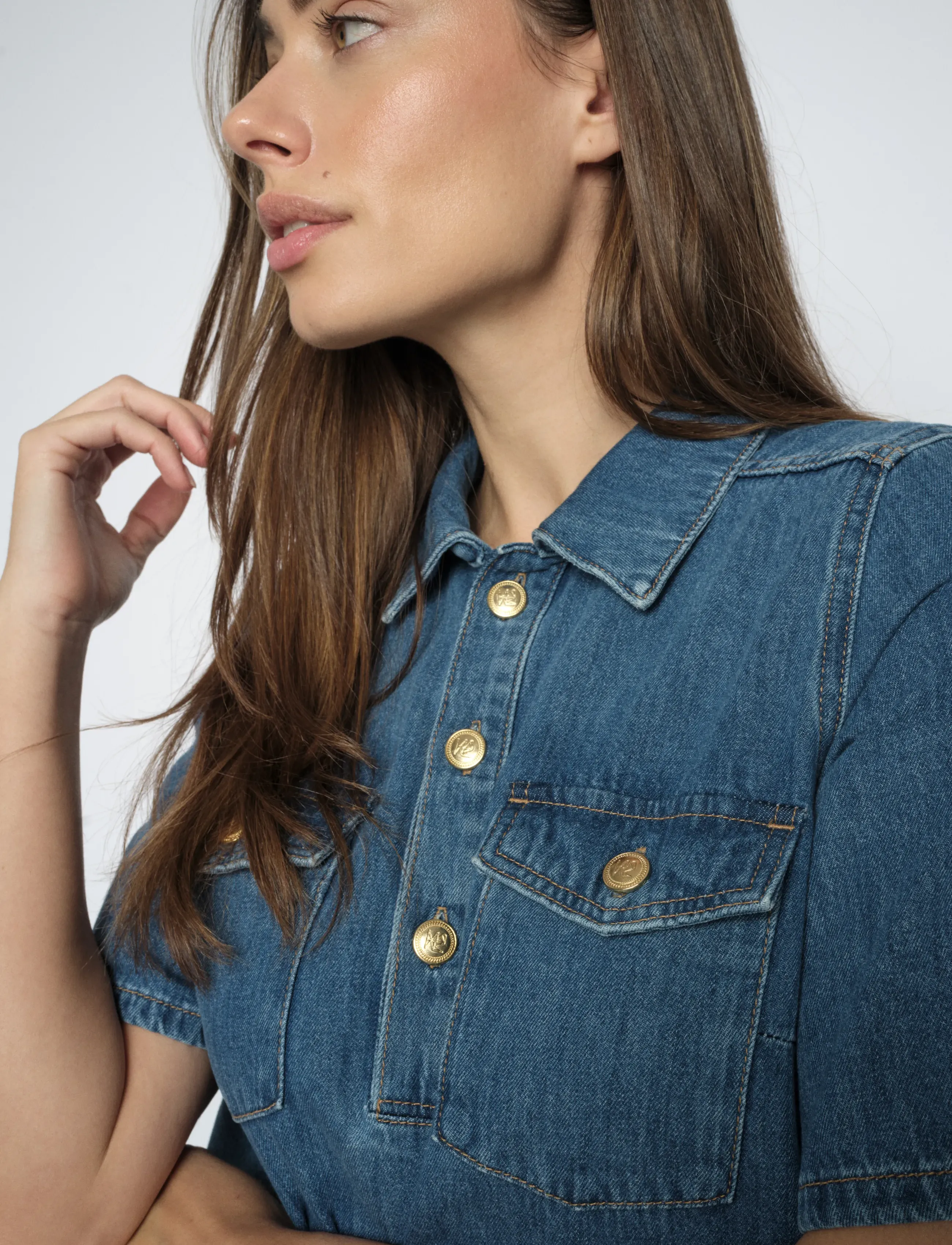 MOS MOSH - MMBiba East Dress - skjortekjoler - mid blue - 3